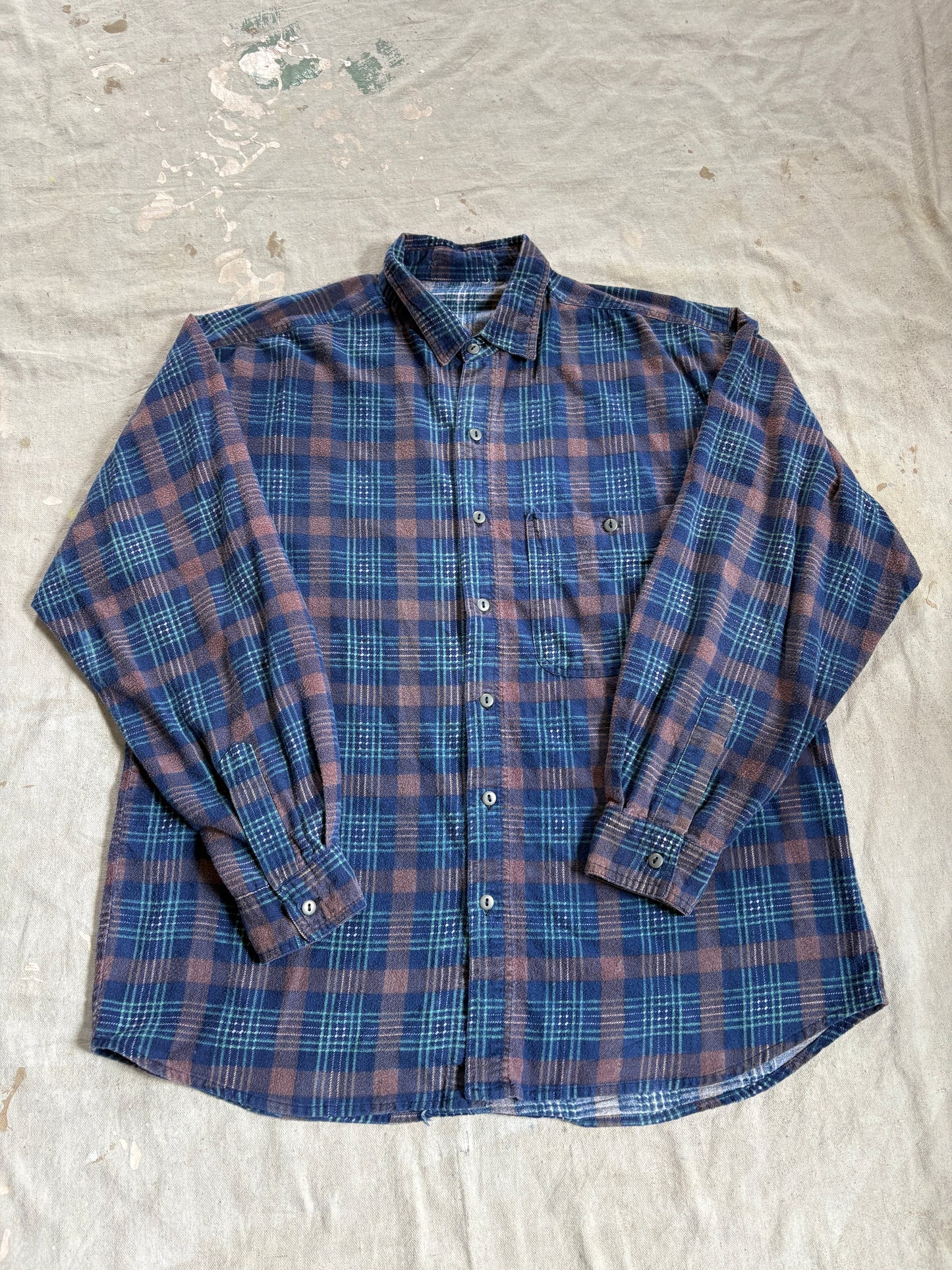 90s Cotton Printed Flannel Shirt