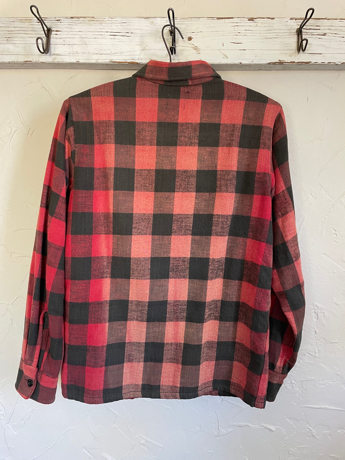 40s Faded Plaid Flannel Shirt