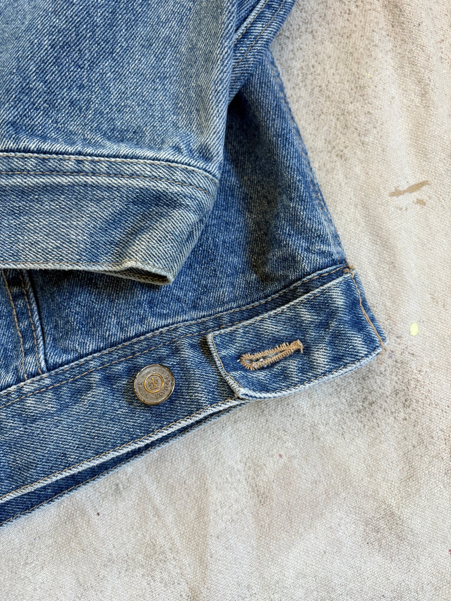 Vintage 90s Today’s News Jean Jacket Air Borne Patch