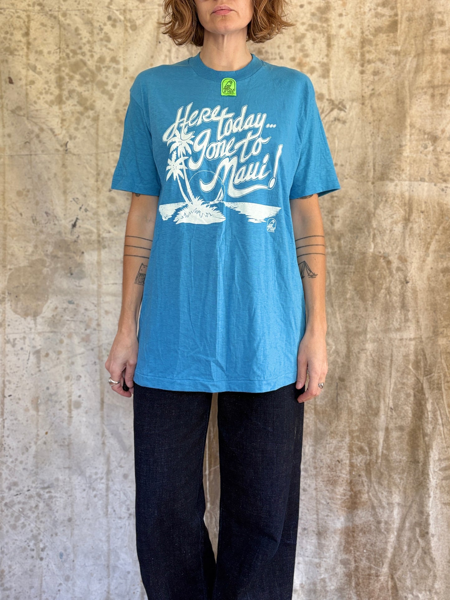 80s Deadstock Here Today Gone To Maui Tee