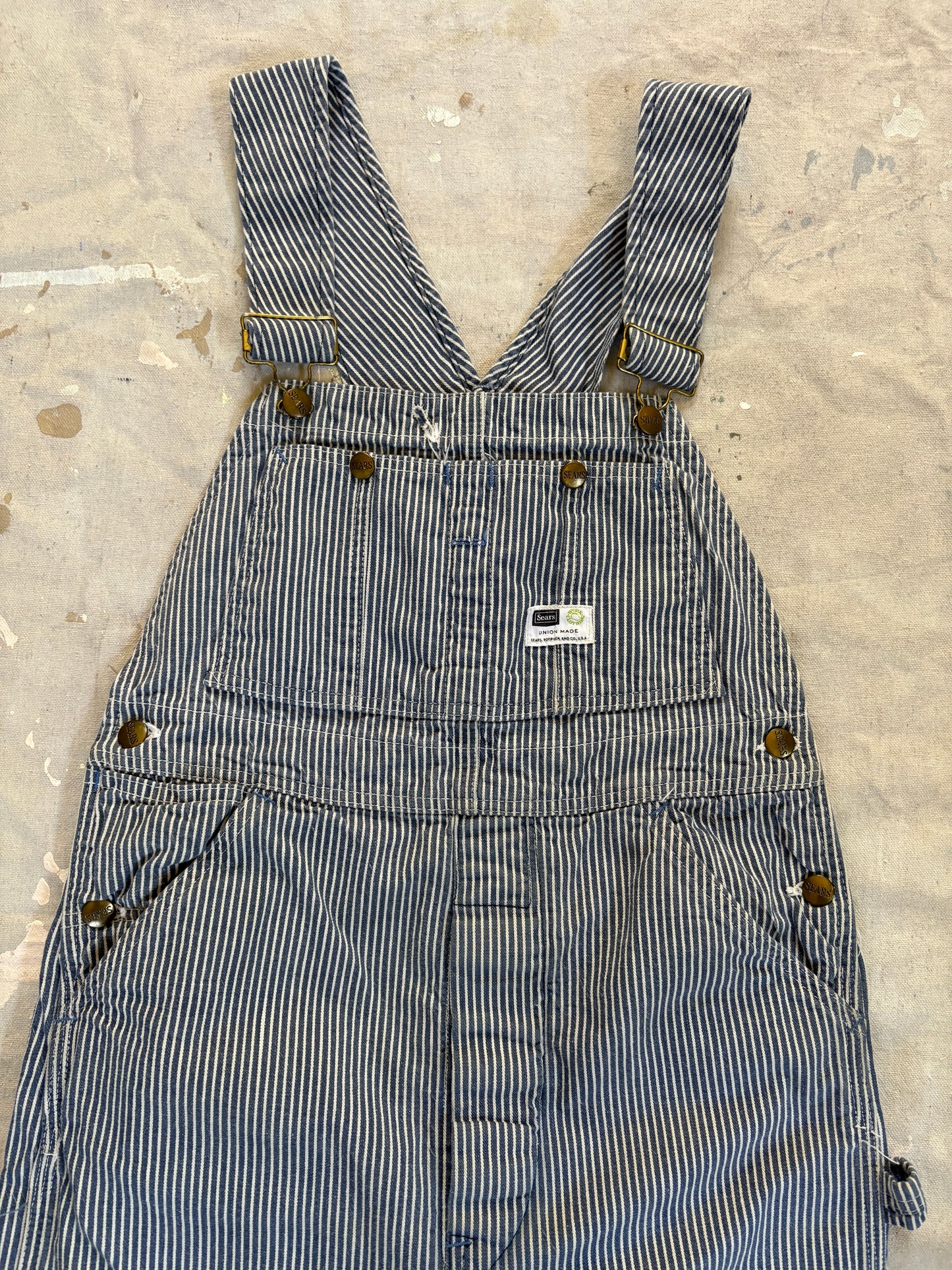 Vintage 70s Sears Hickory Stripe Overalls