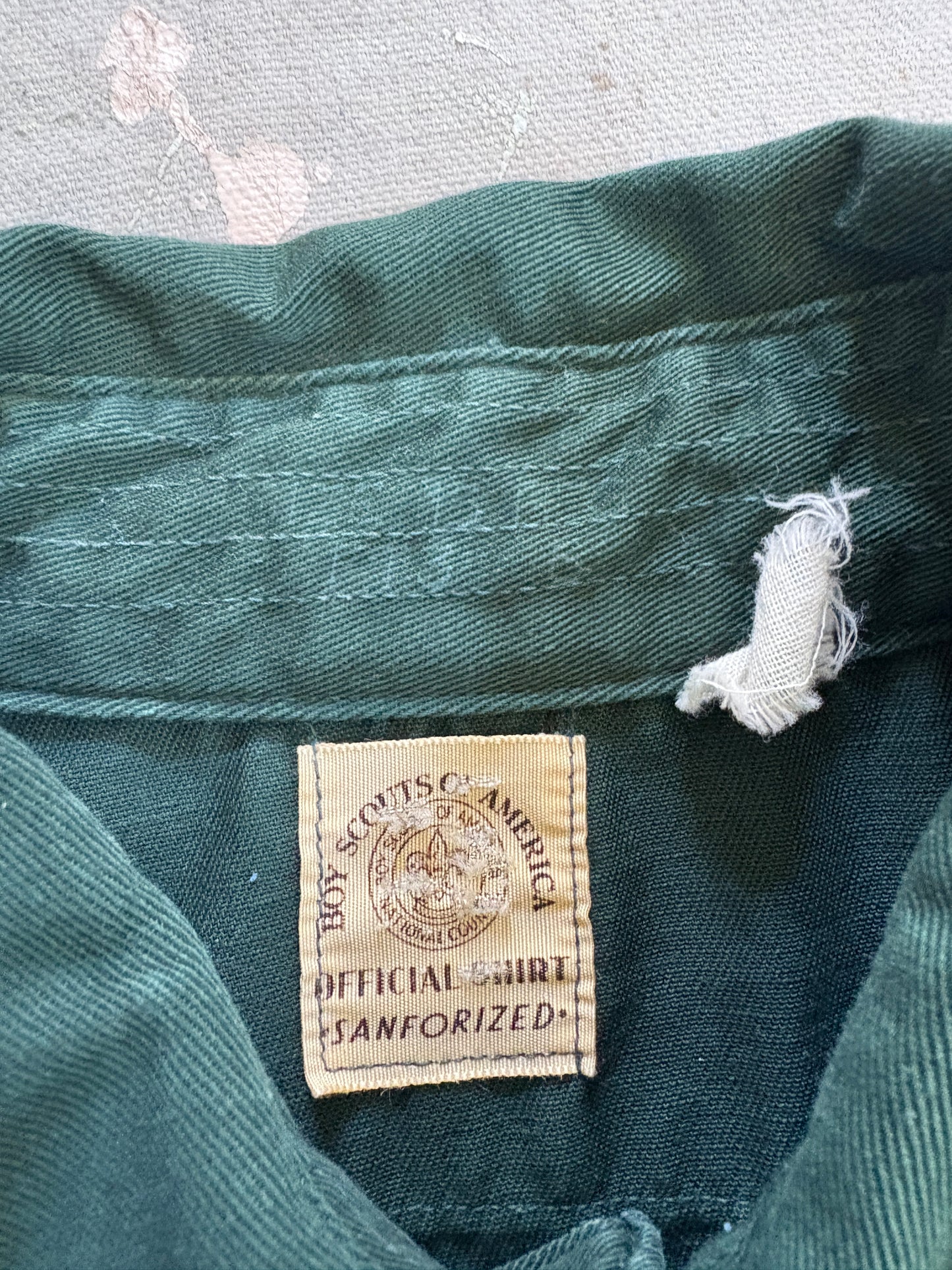 Vintage 60s BSA Boy Scouts Green Button Up Shirt