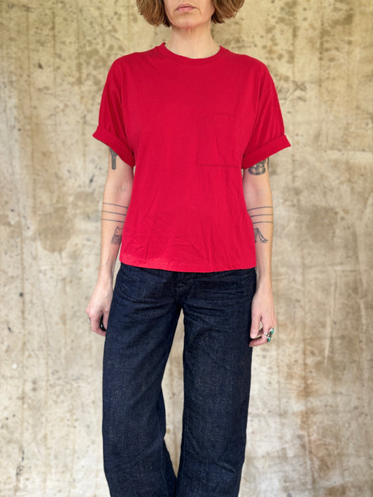 90s Blank Red Pocket Tee