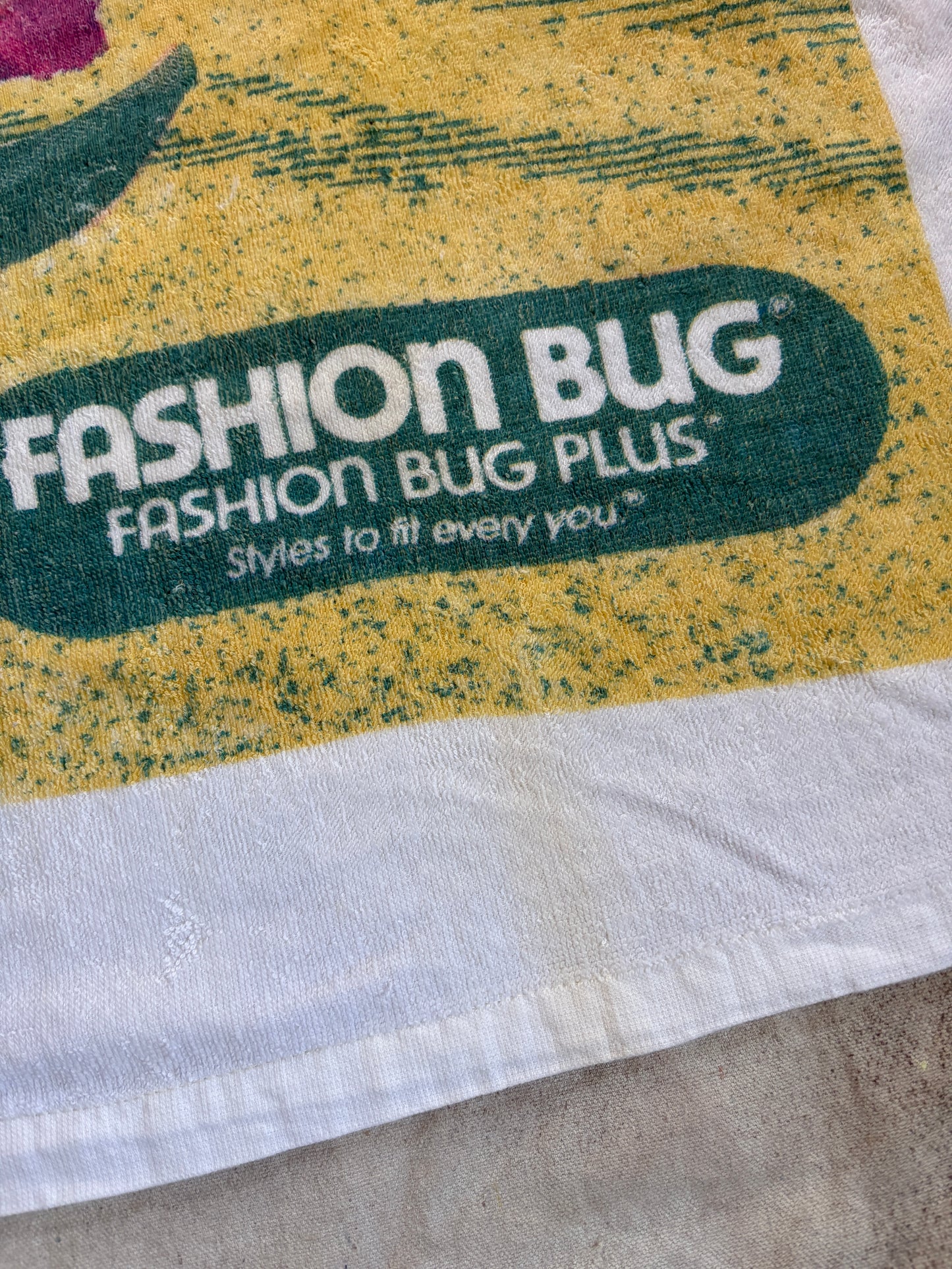 Vintage Fashion Bug Tropical Scene Beach Towel