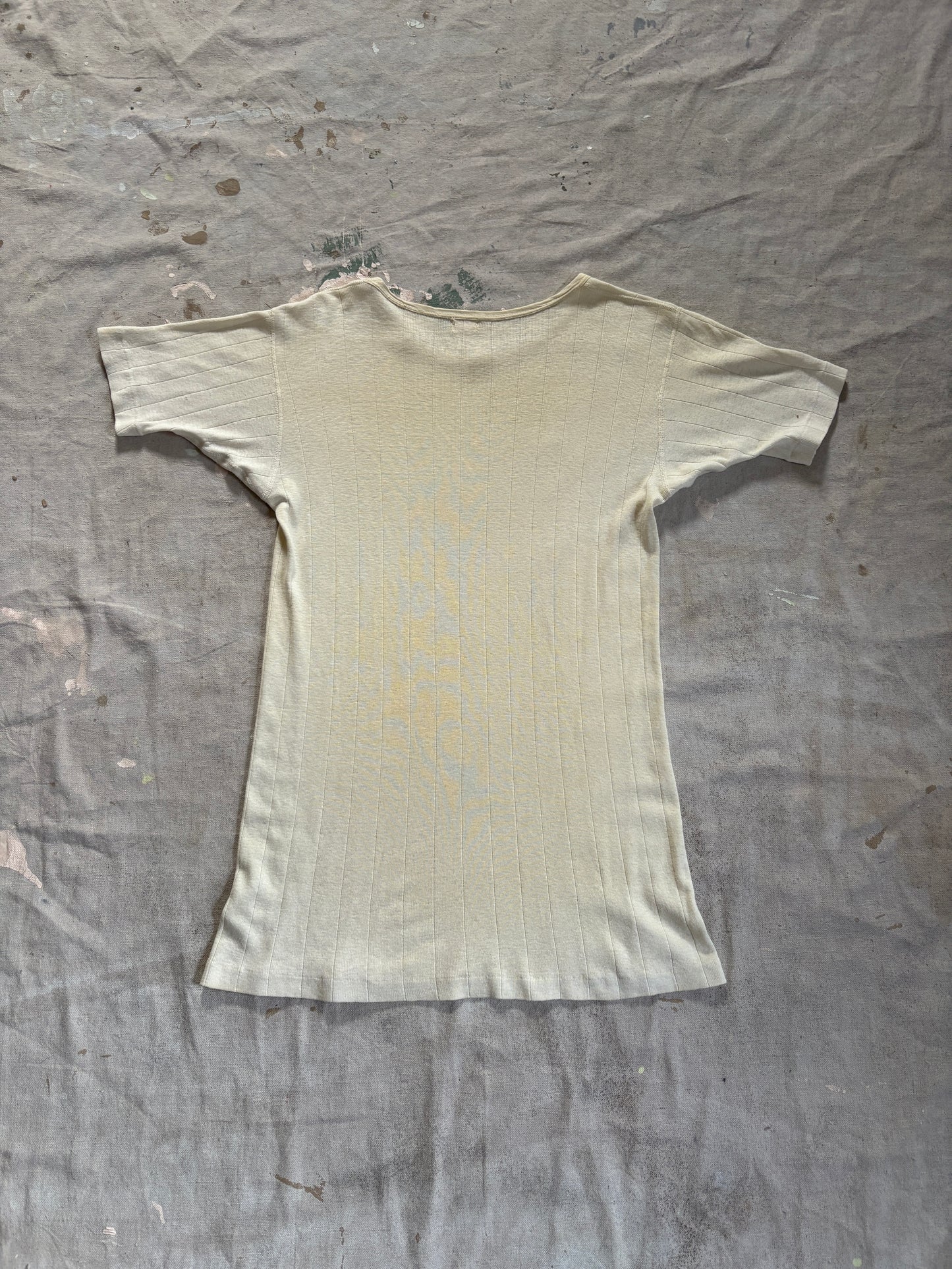 Vintage 40s Pilgrim Ribbed Off White Tee