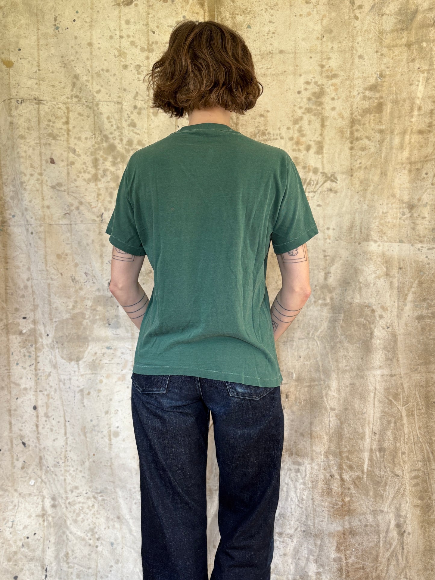 Vintage 60s Towncraft Blank Green Pocket Tee