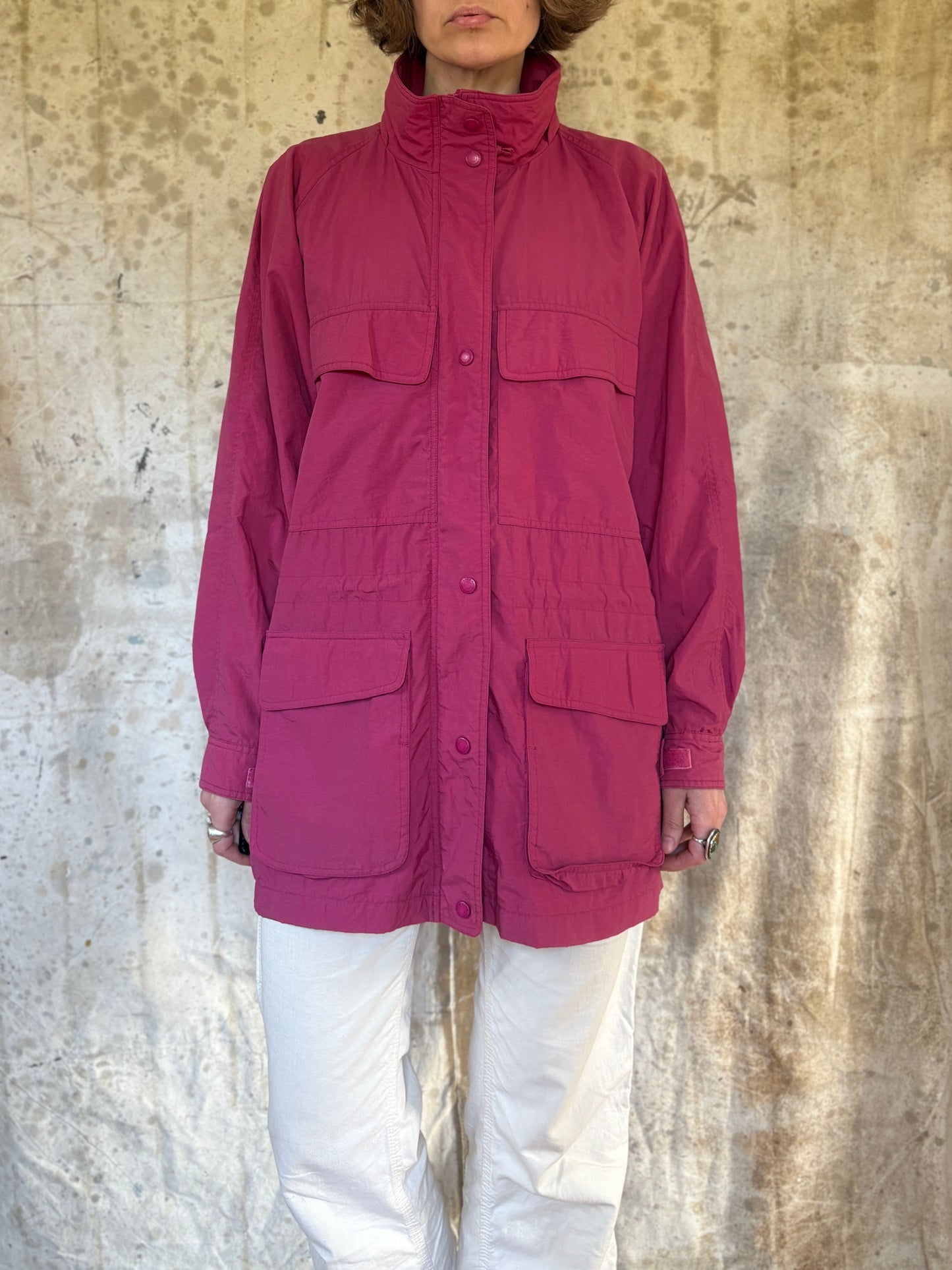 VIntage 80s Eddie Bauer Pink Wind Breaker Coat