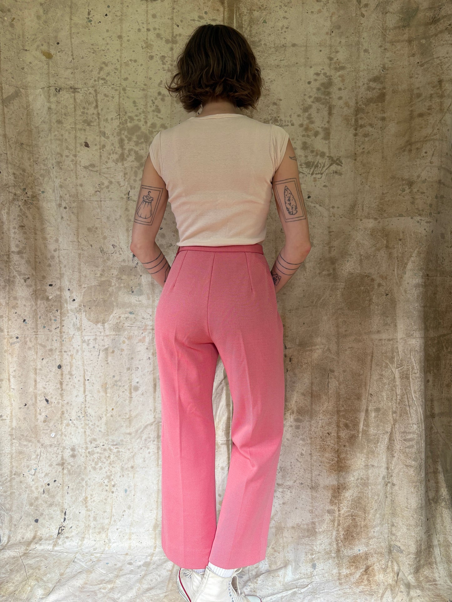 Vintage 70s Nordstrom Salmon Wide Leg Pants