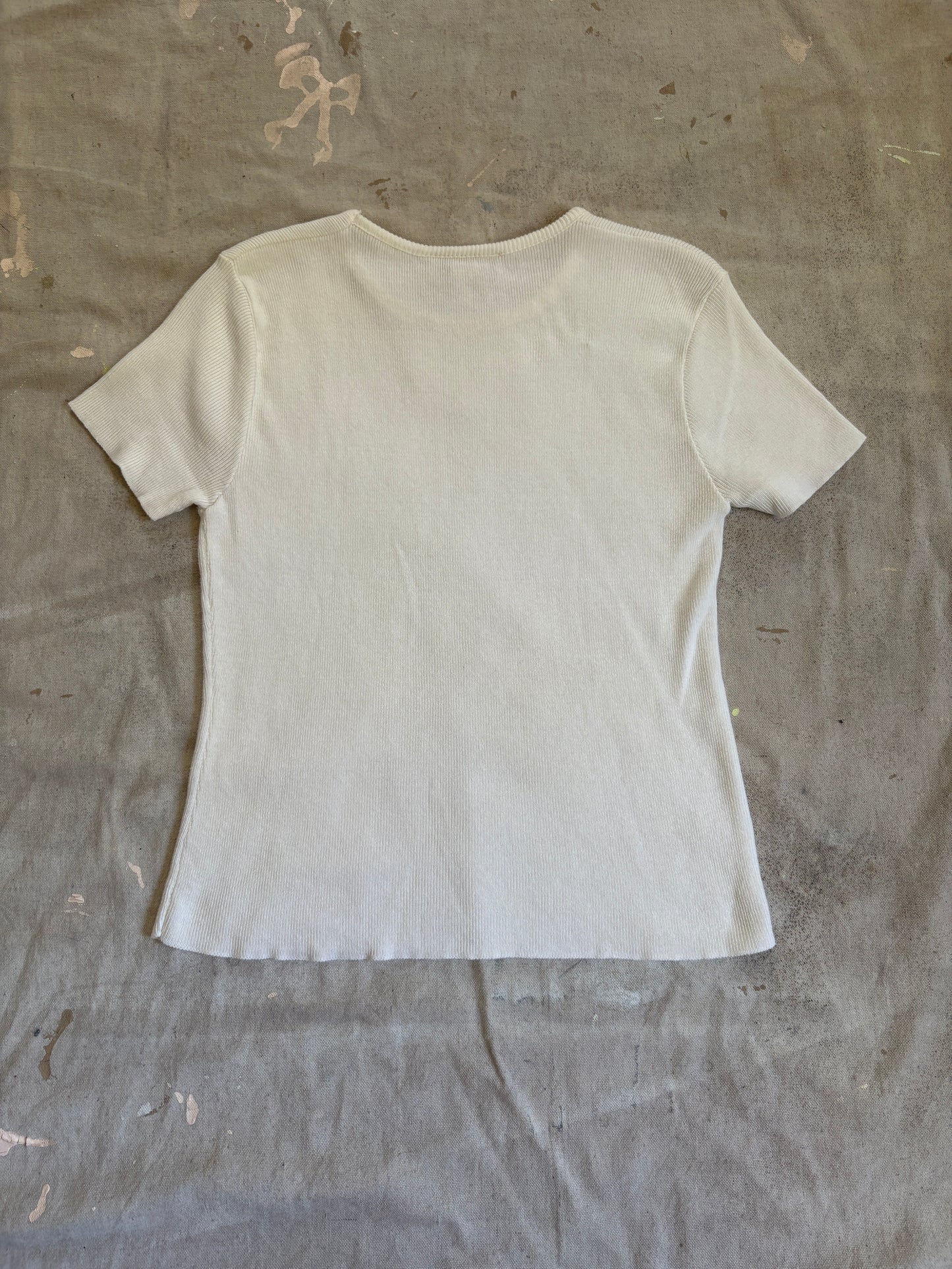 90s Blank White Ribbed Tee