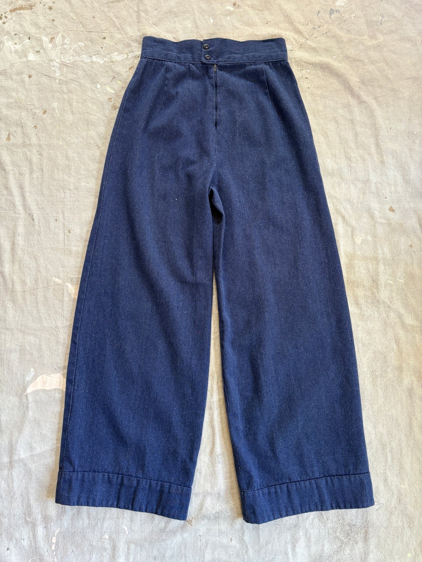 Vintage 70s/80s Handmade Denim Jacket Wide Leg Pant Set