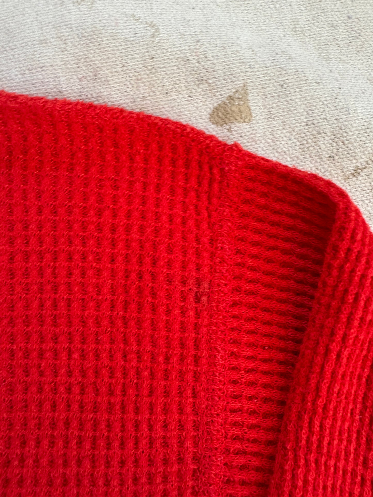 Vintage 80s Blank Red Thermal Shirt