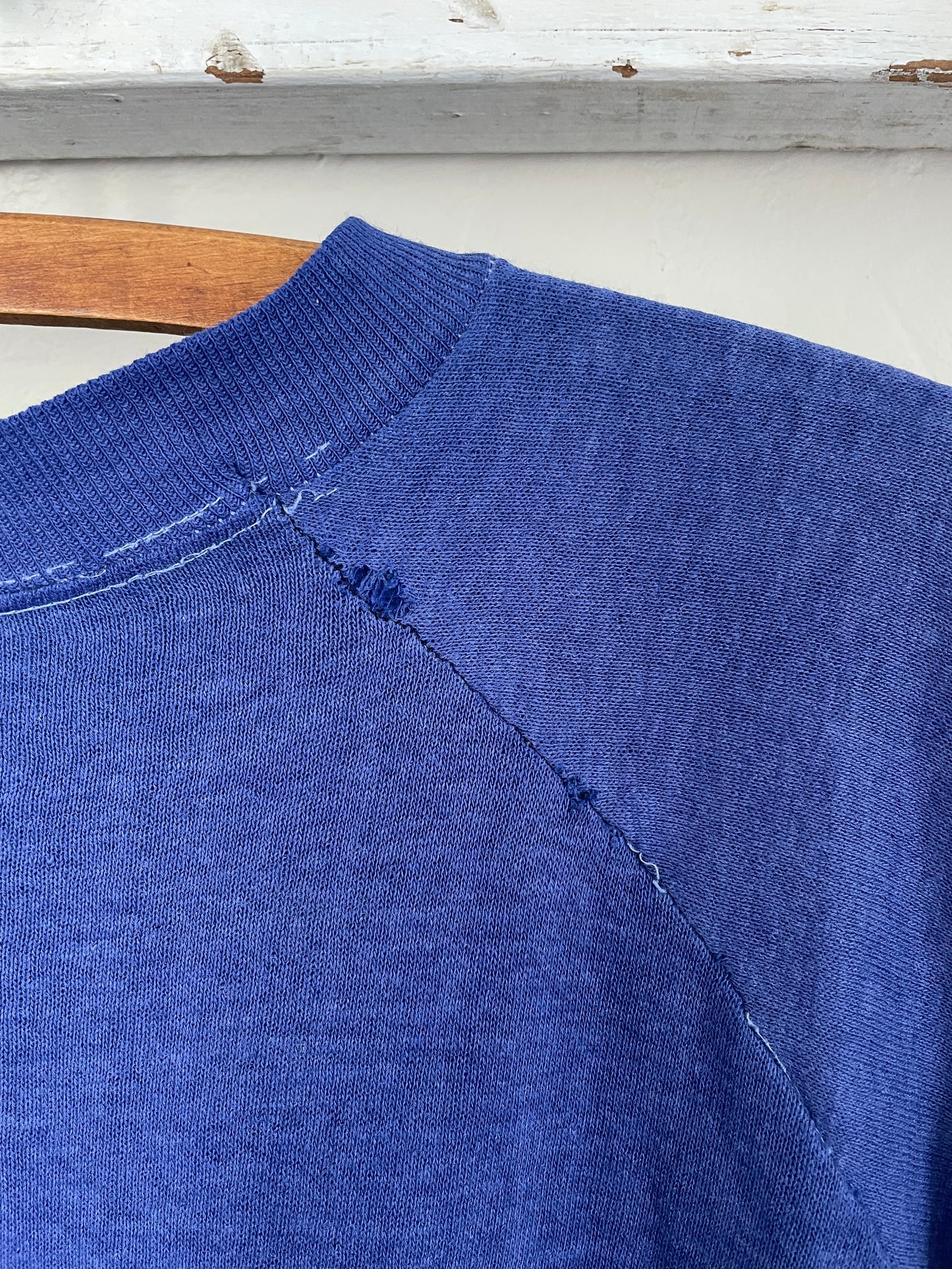 80s Blank Blue Short Sleeve Sweatshirt