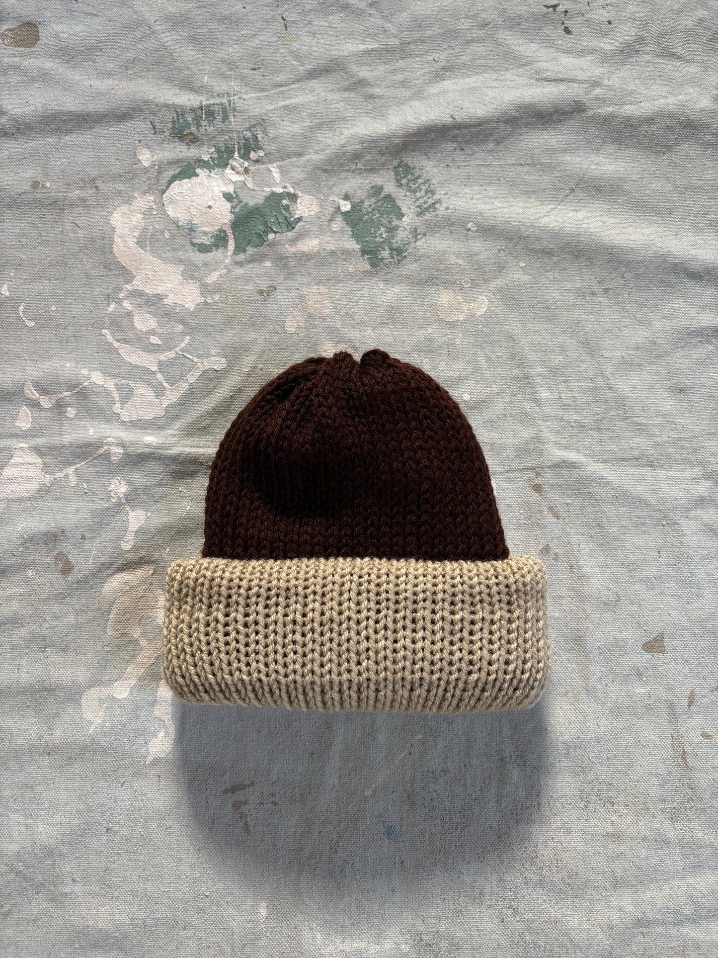Brown And Tan Reversible Beanie