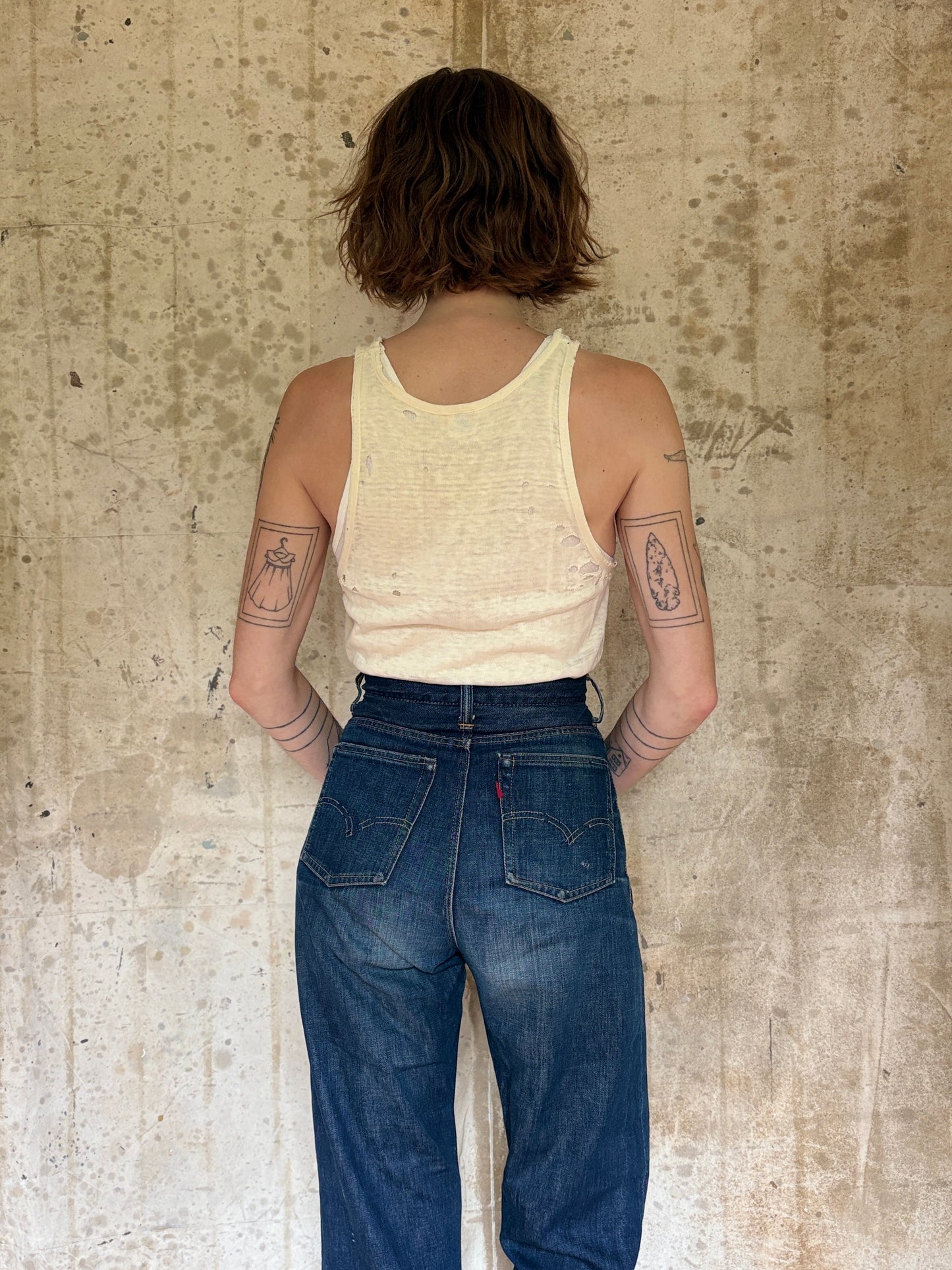 40s Bodyguard Ecru Tank Top