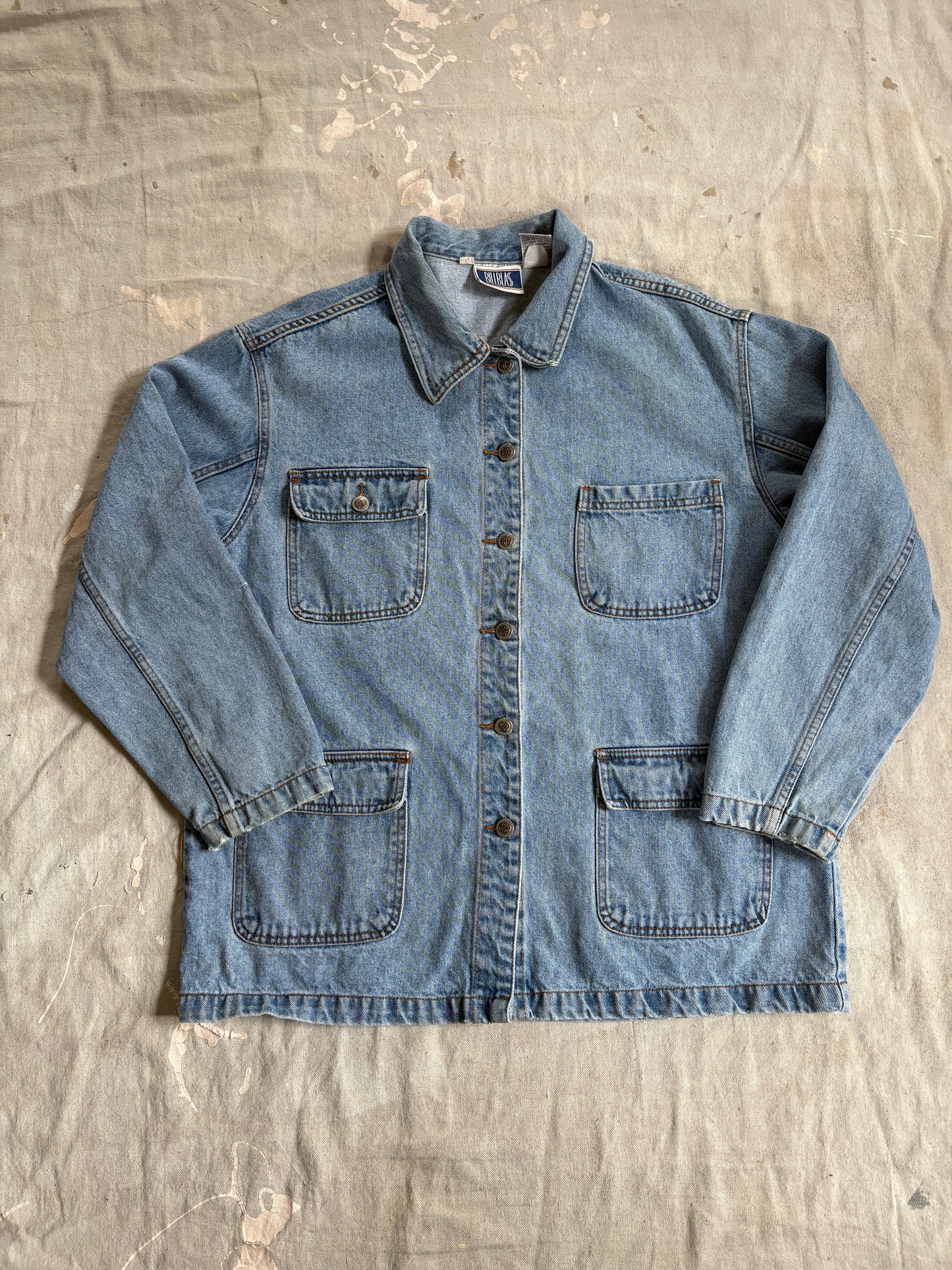 Vintage 90s Bill Blass Denim Chore Coat