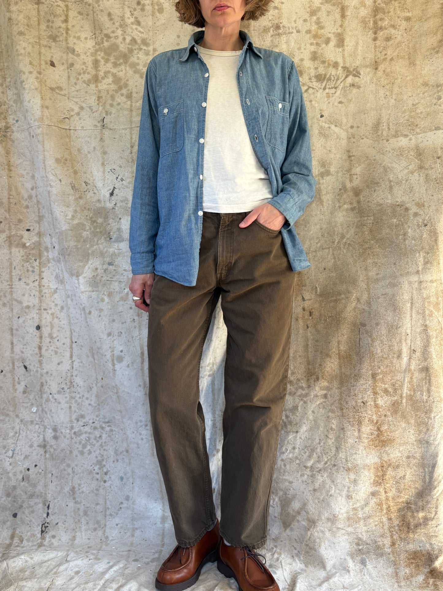 Vintage 90s Green Brown Levi’s 550 Jeans 33x30