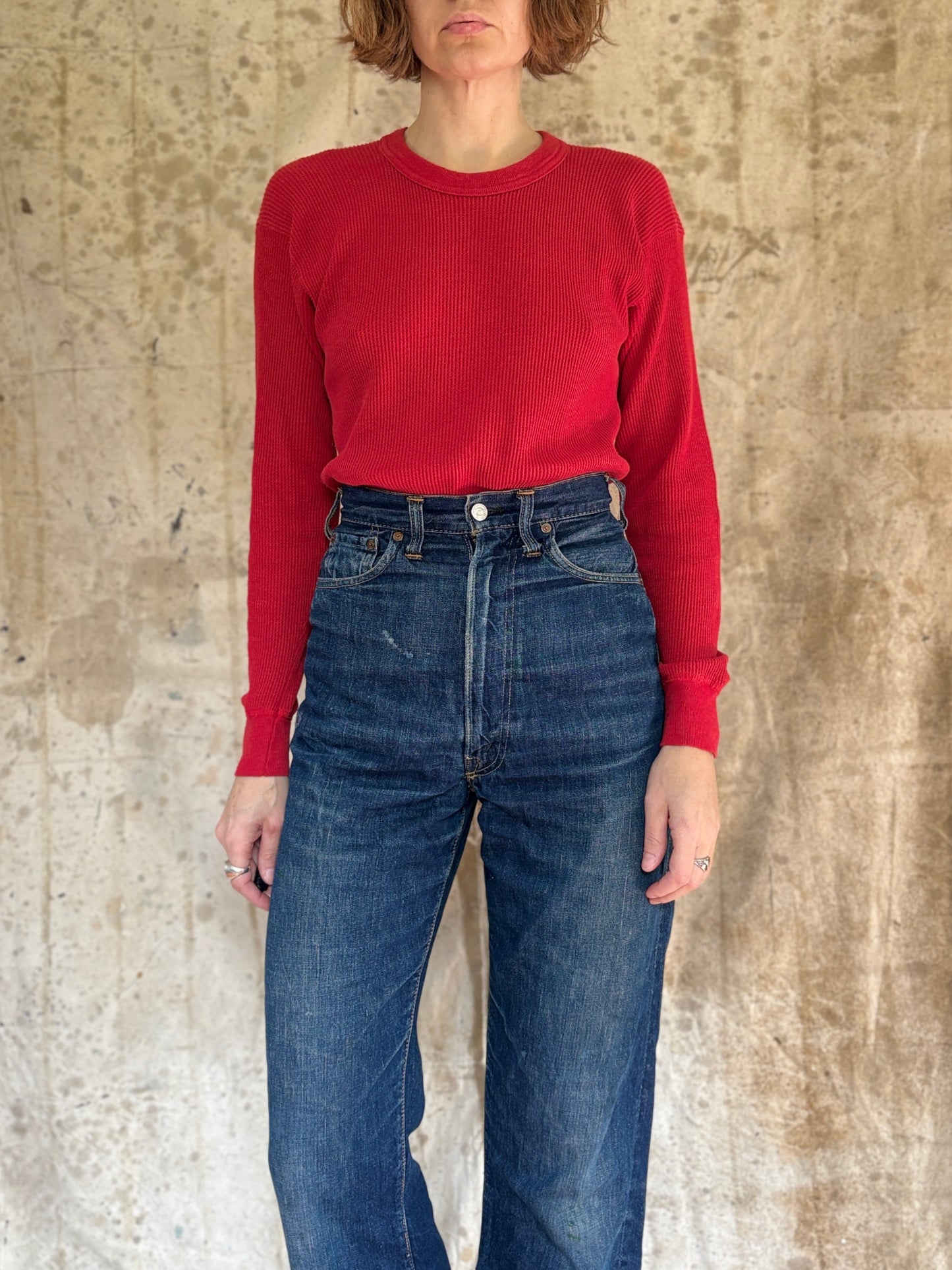 90s Blank Red Thermal Undershirt