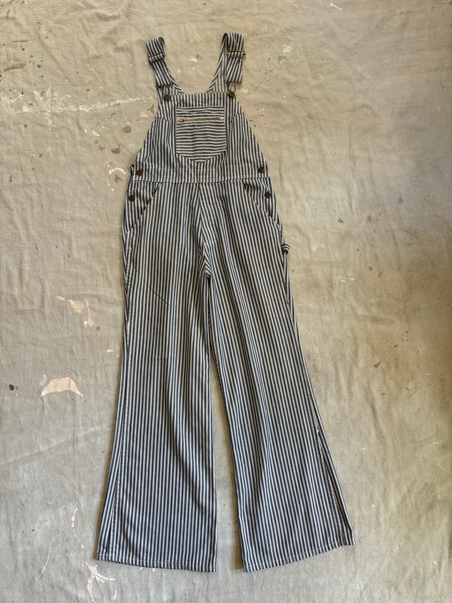 Vintage 60s/70s Sears Striped Bell Bottom Overalls