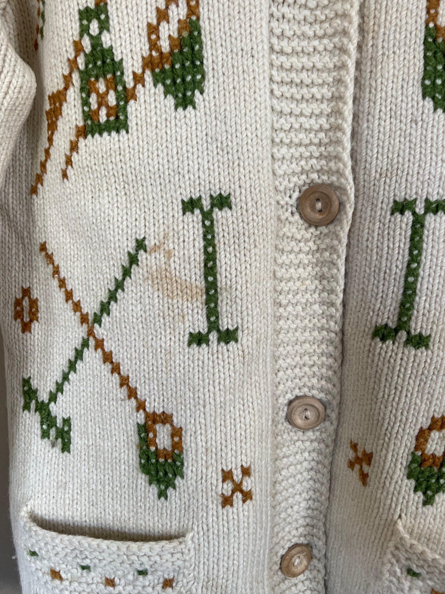 70s Fishing Theme Cardigan Sweater