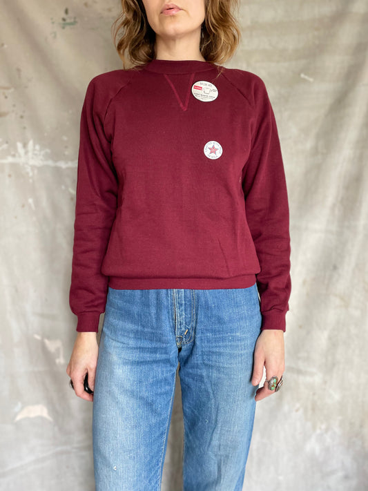 80s Deadstock Blank Maroon Sweatshirt