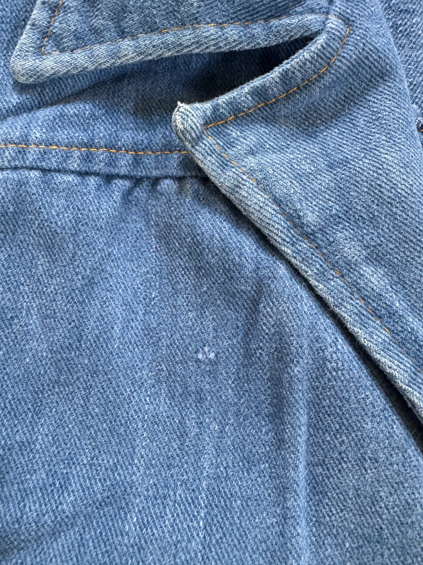 Vintage 70s Denim Jumpsuit Rainbow Detail