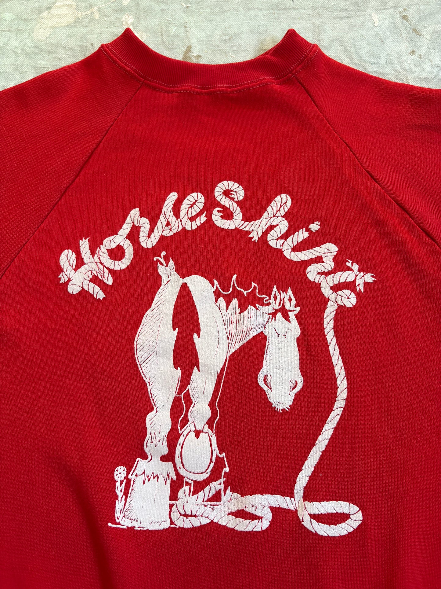 Vintage 80s Rope Lettering Horse Shirt Sweatshirt