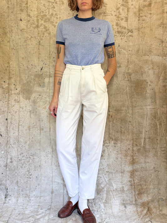 90s Off-White HBT Herringbone Twill Pleated Slacks