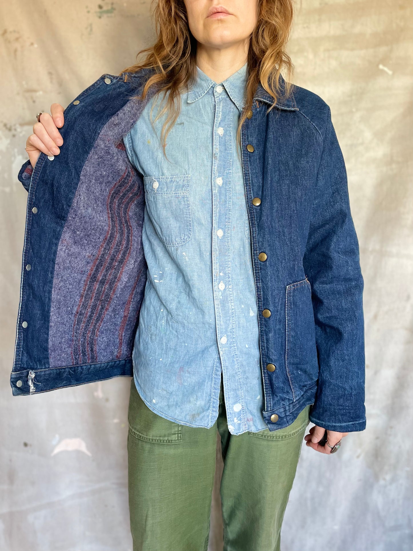 70s Blanket Lined Denim Jacket