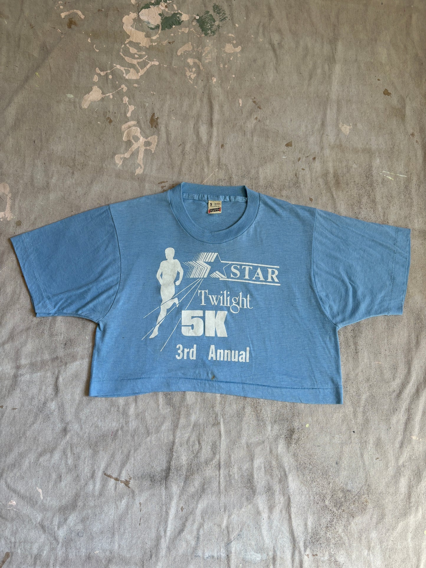 80s Star Twilight 5k Run Cropped Tee