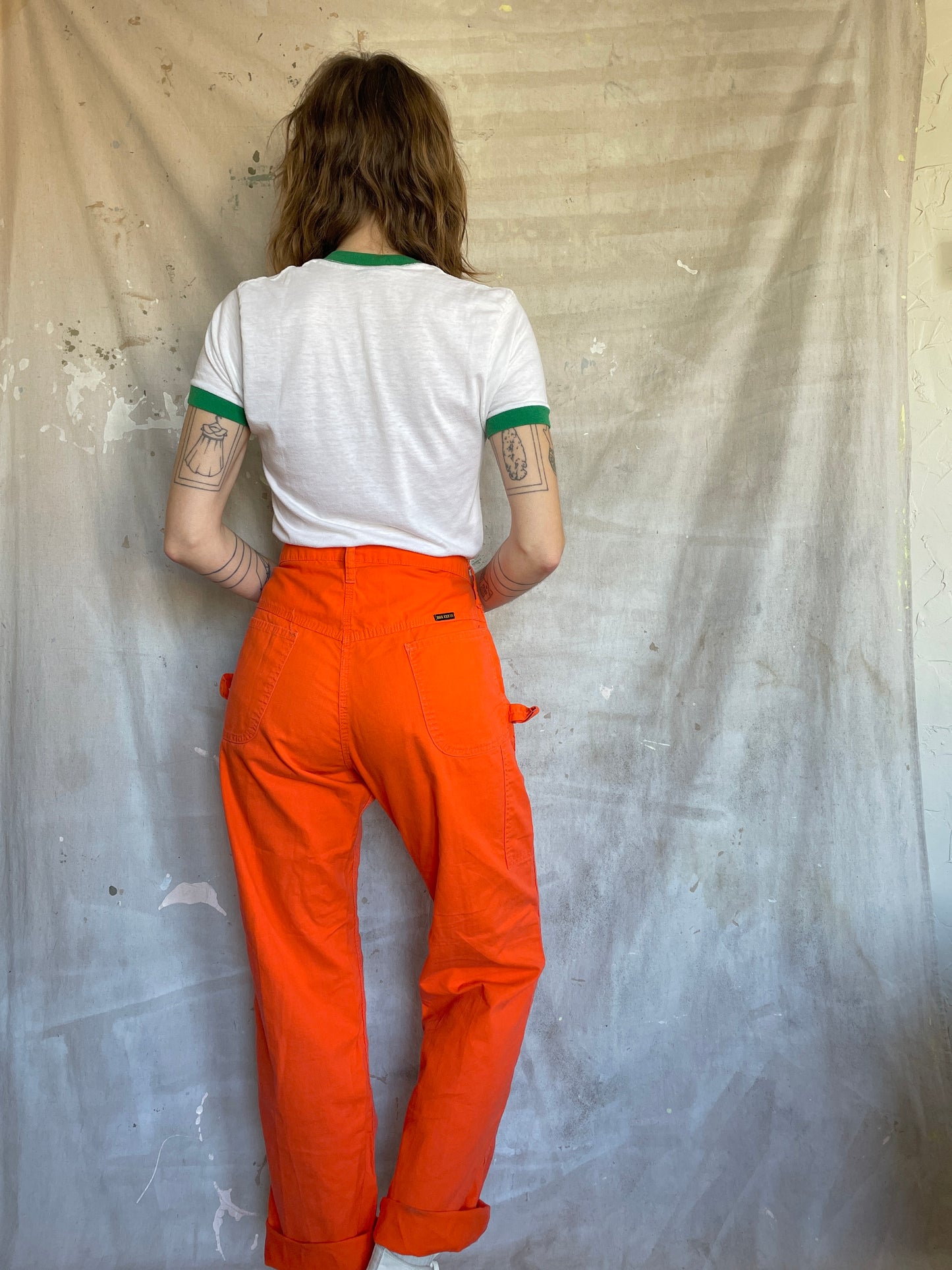 80s Safety Orange DeeCee Carpenter Pants