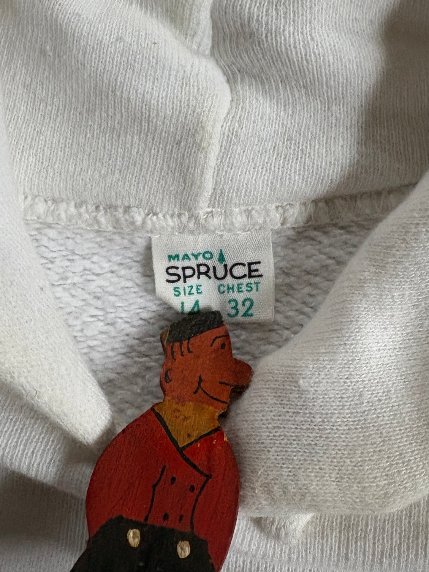 Vintage 60s Mayo Spruce Blank White Sweatshirt Hoodie