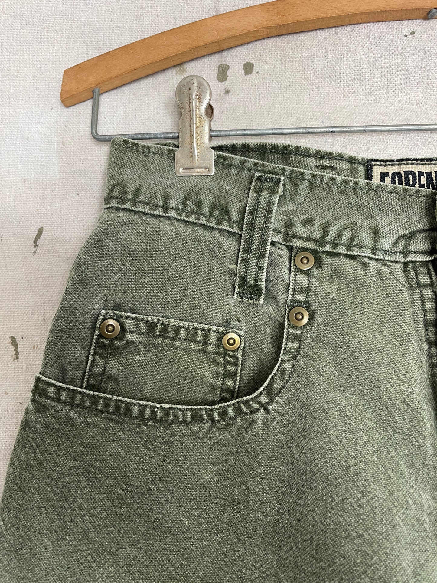 90s Olive Green Tapered Jeans