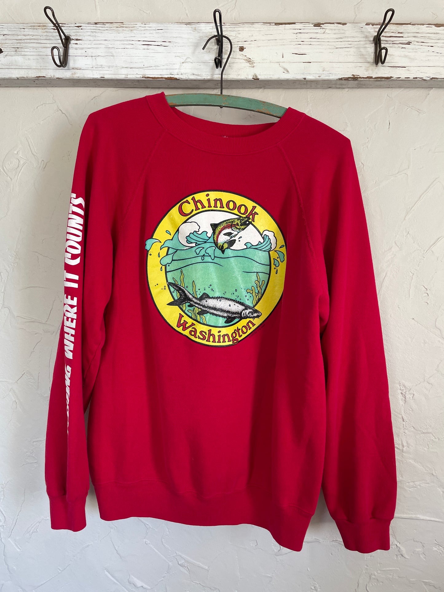 80s Chinook Washington Fishing Sweatshirt