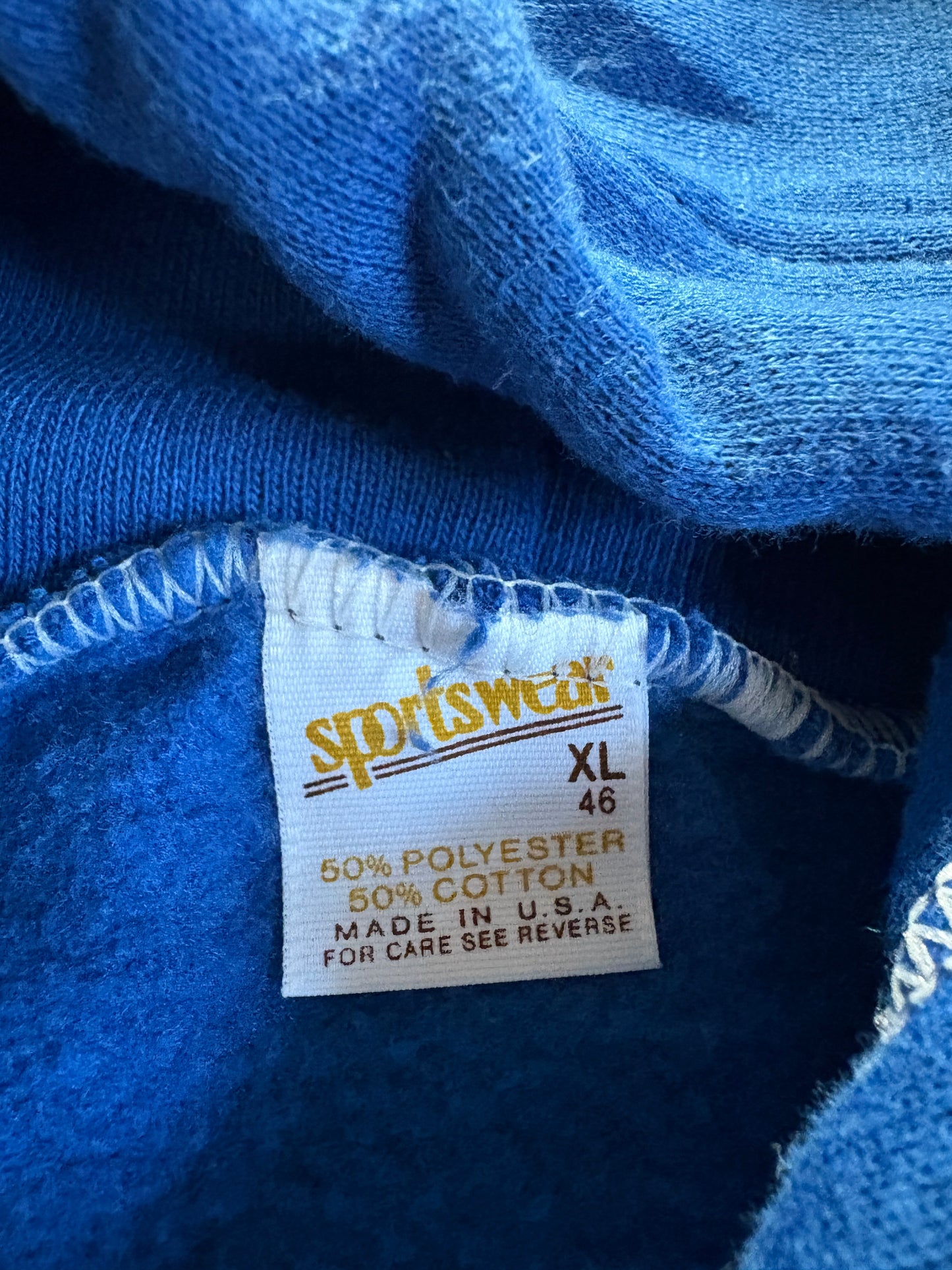 70s/80s Blank Blue Sweatshirt Sweatpants 2pc Set