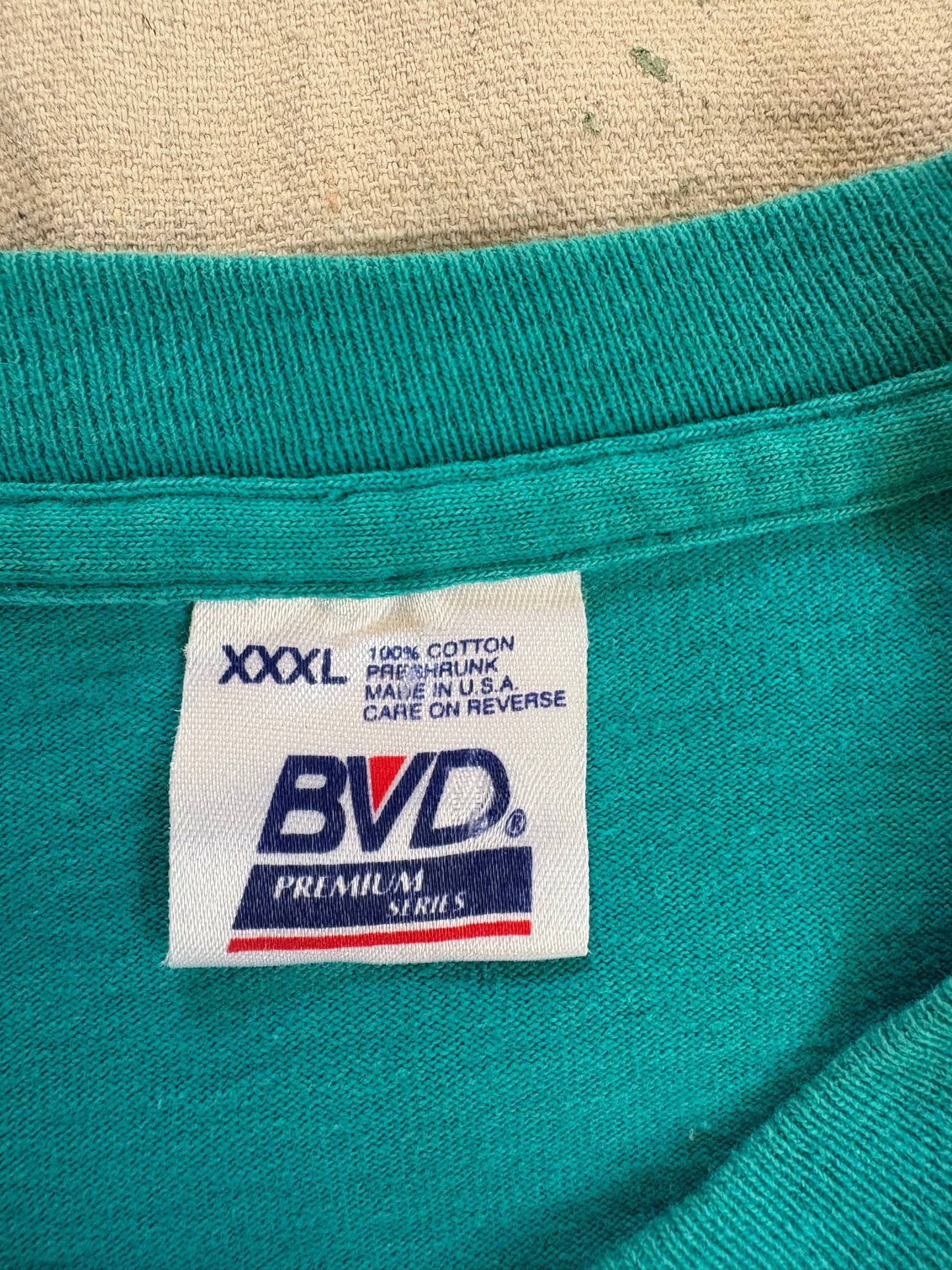 Vintage 90s BVD Blank Teal Pocket Tee