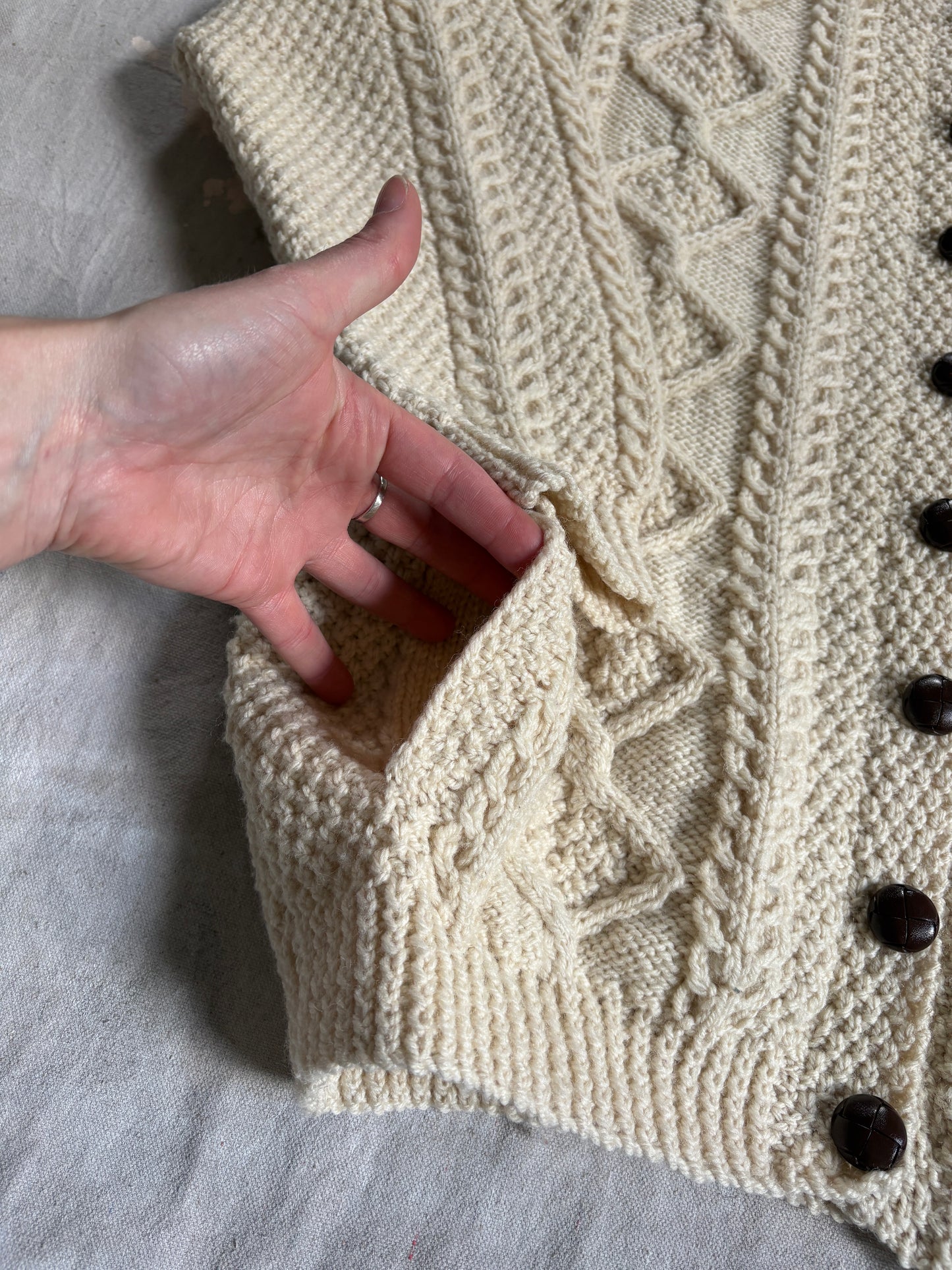 70s Fisherman Cardigan Sweater