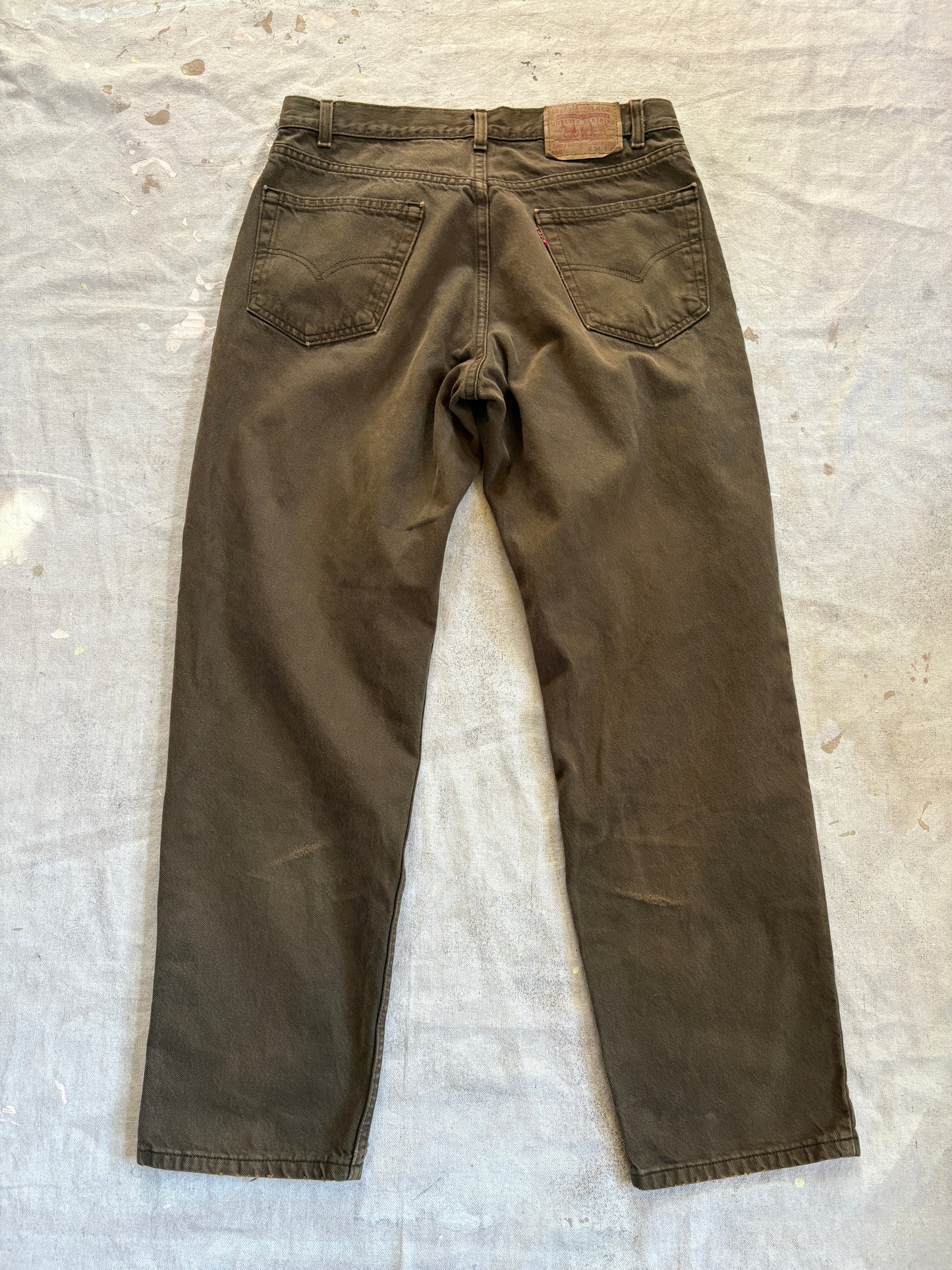 Vintage 90s Green Brown Levi’s 550 Jeans 33x30