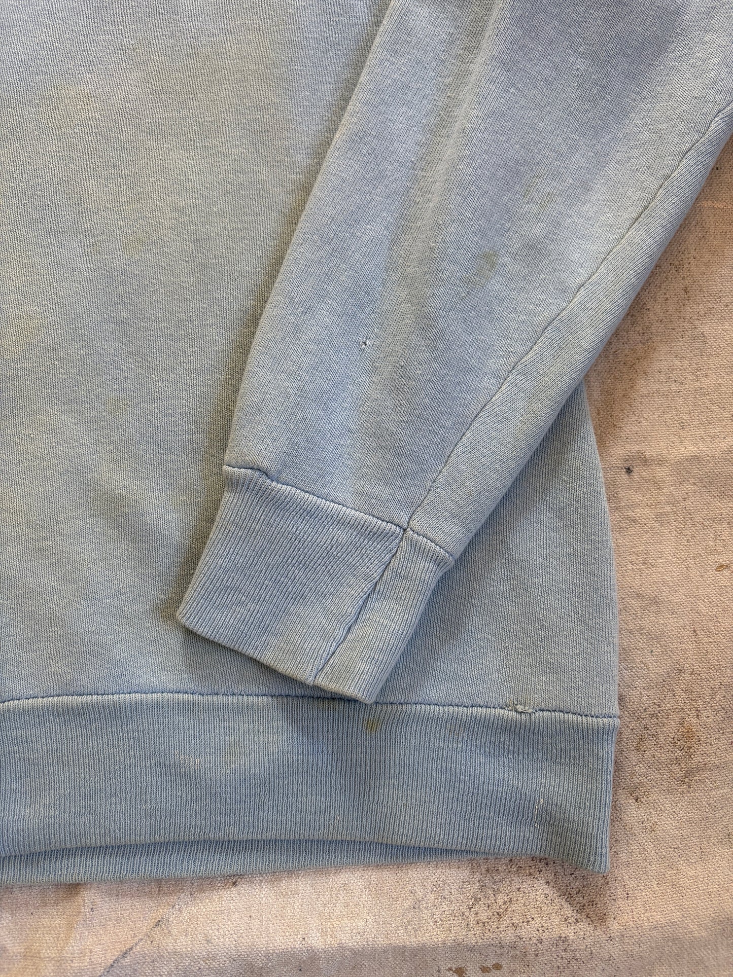 Vintage 50s Blank Baby Blue Quarter Zip Sweatshirt