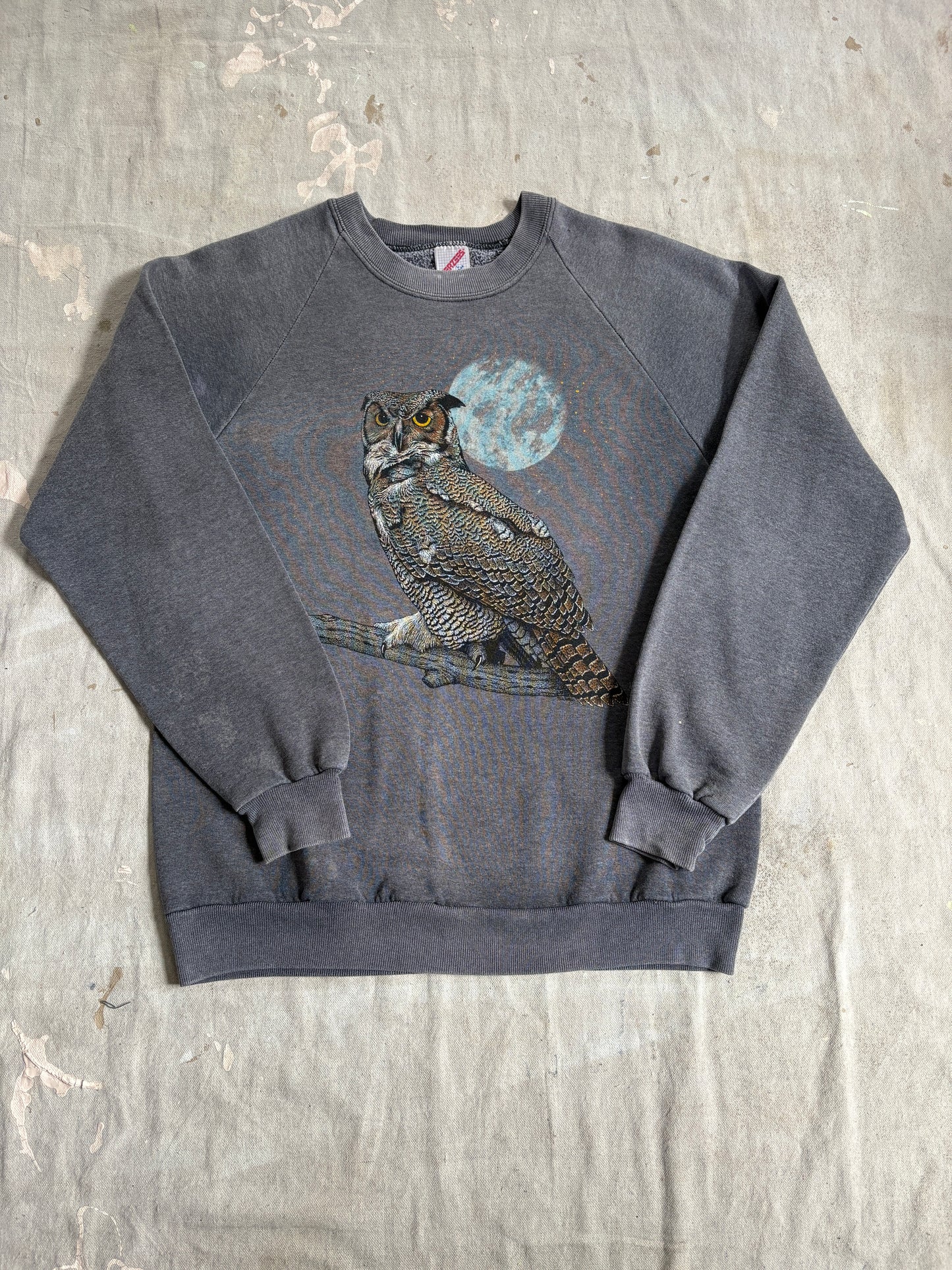 Vintage 80s Owl At Moonlight Sweatshirt
