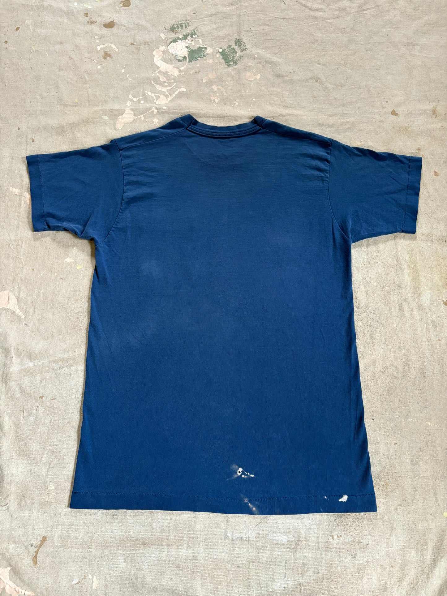 Vintage 80s Blank Blue Pocket Tee