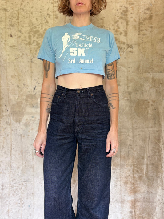 80s Star Twilight 5k Run Cropped Tee