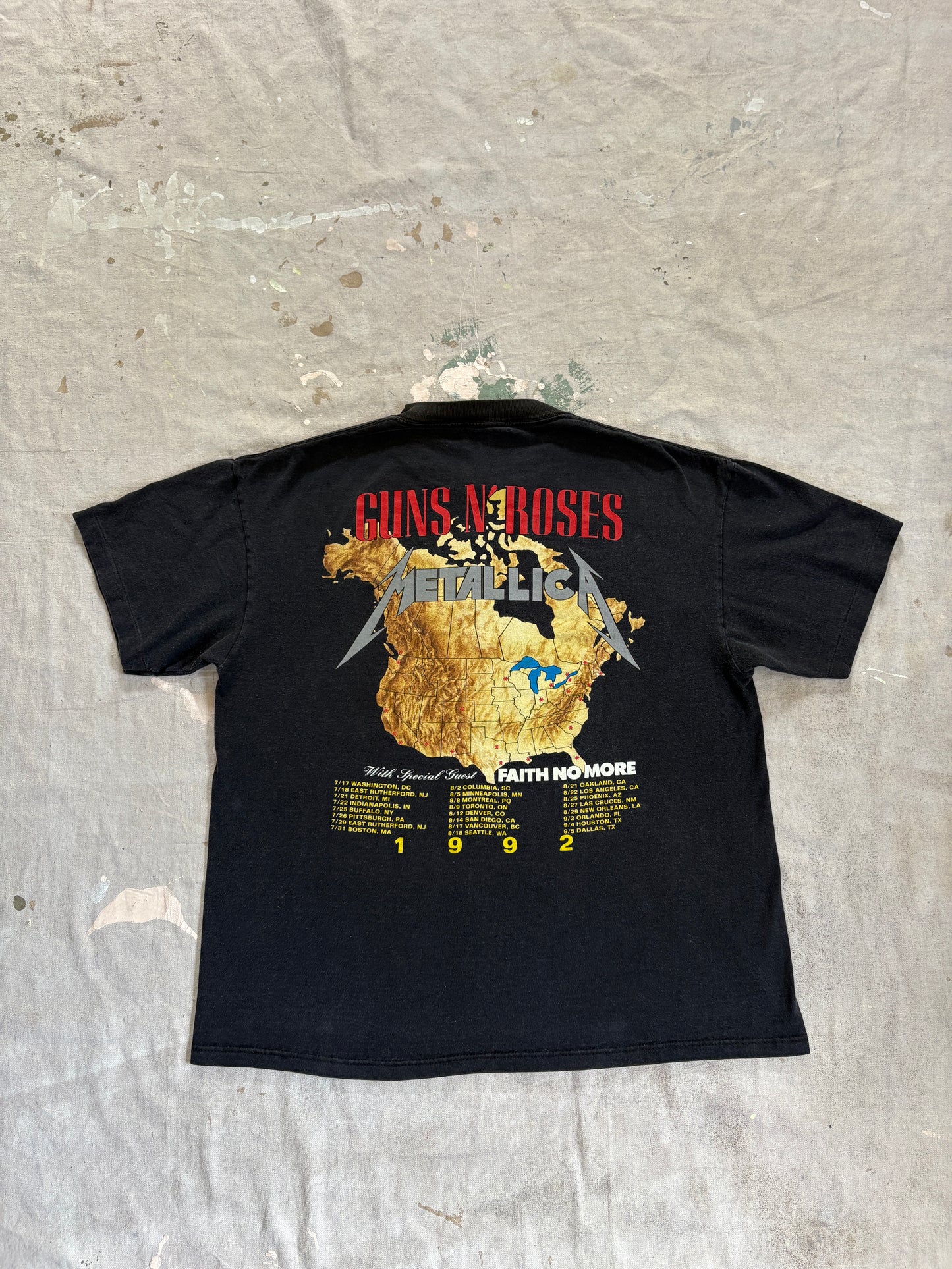 Vintage ‘92 Metallica, Guns N’ Roses, Faith No More Tour Tee