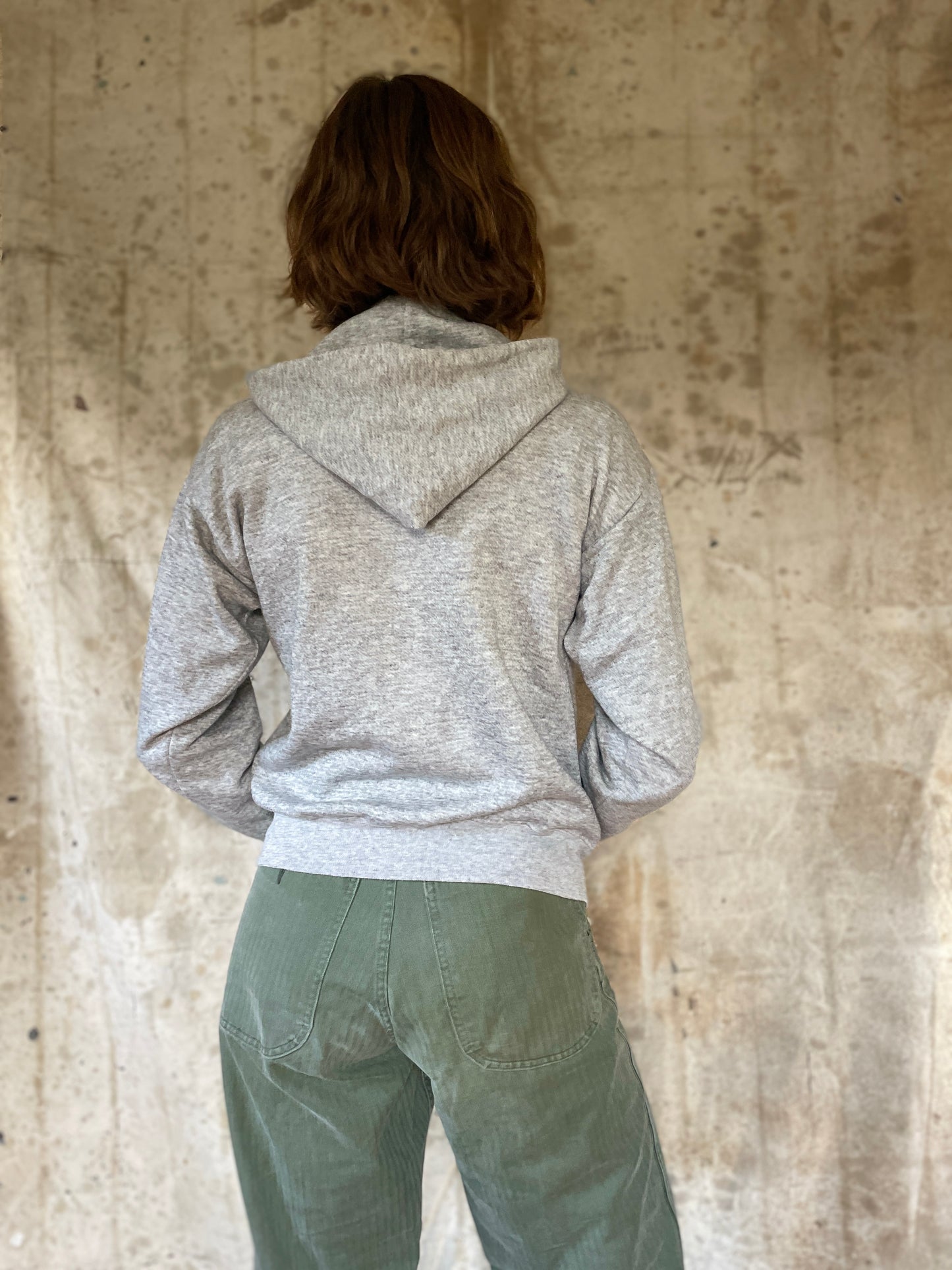 80s Blank Grey Hoodie