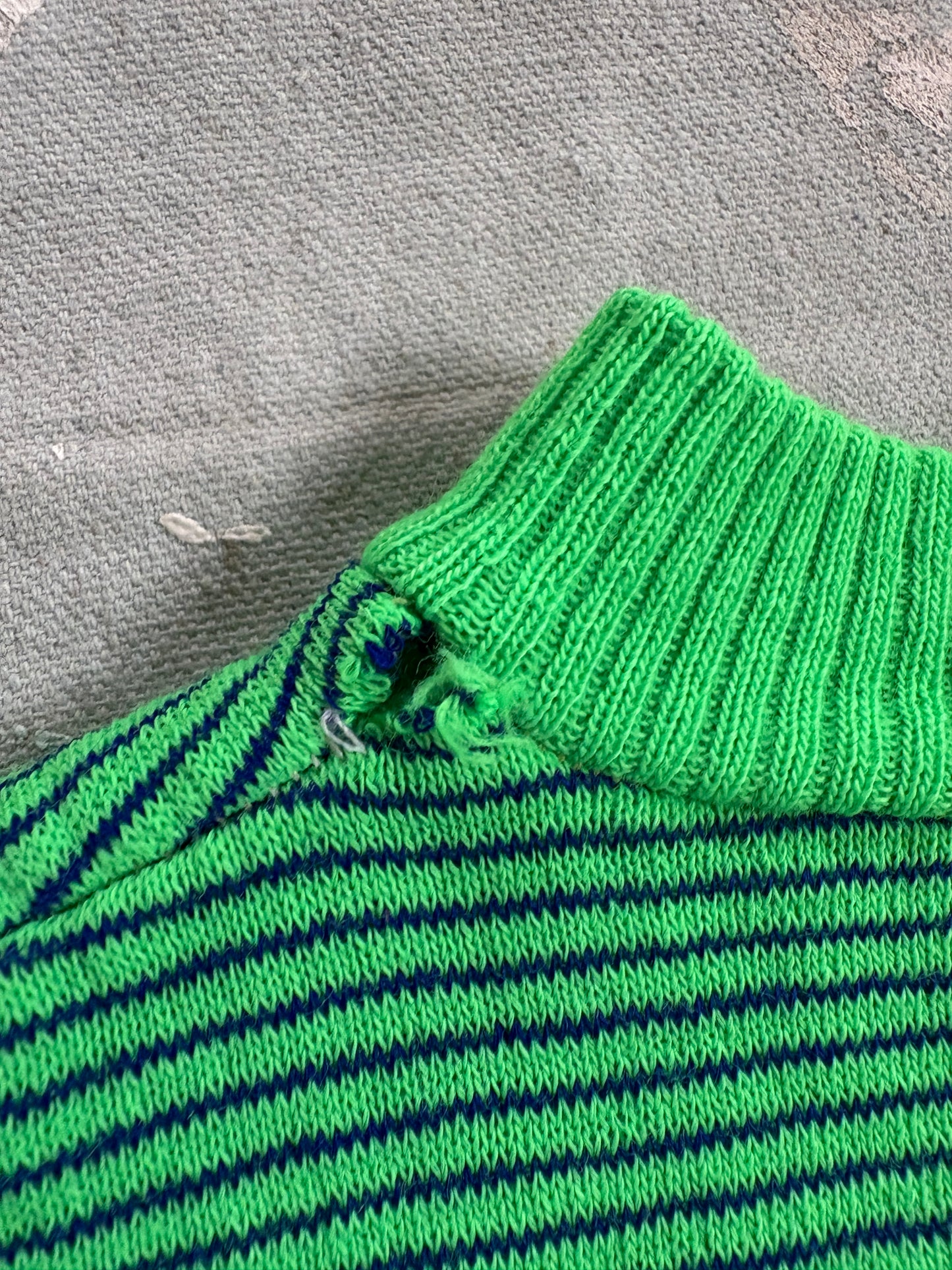 Vintage 60s Penney’s Micro Stripe Paint Stain Sweatshirt