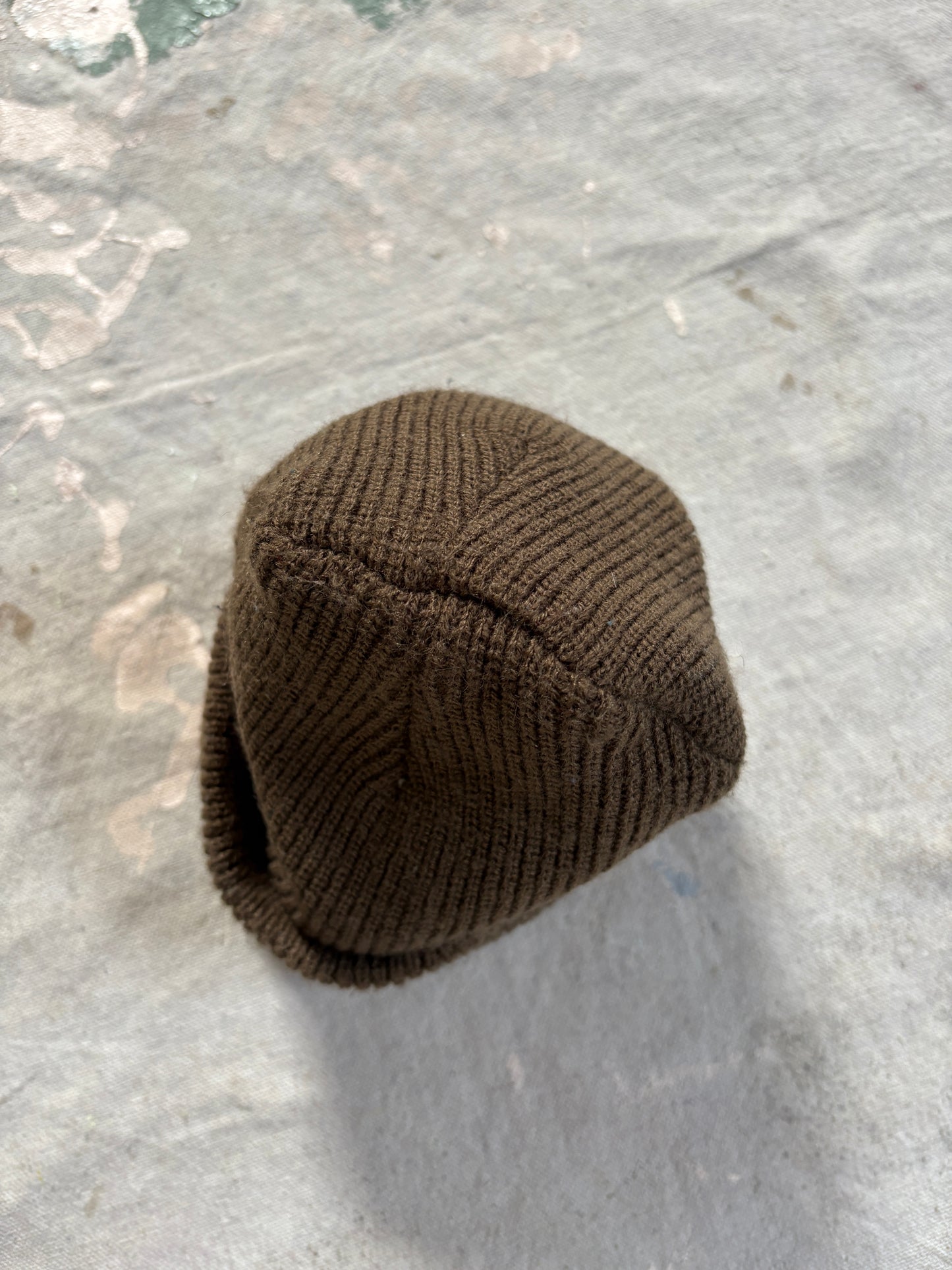 WK Knit Hats Green Brown Beanie