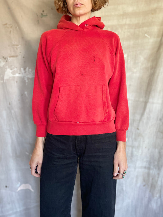 80s Blank Faded Red Hoodie