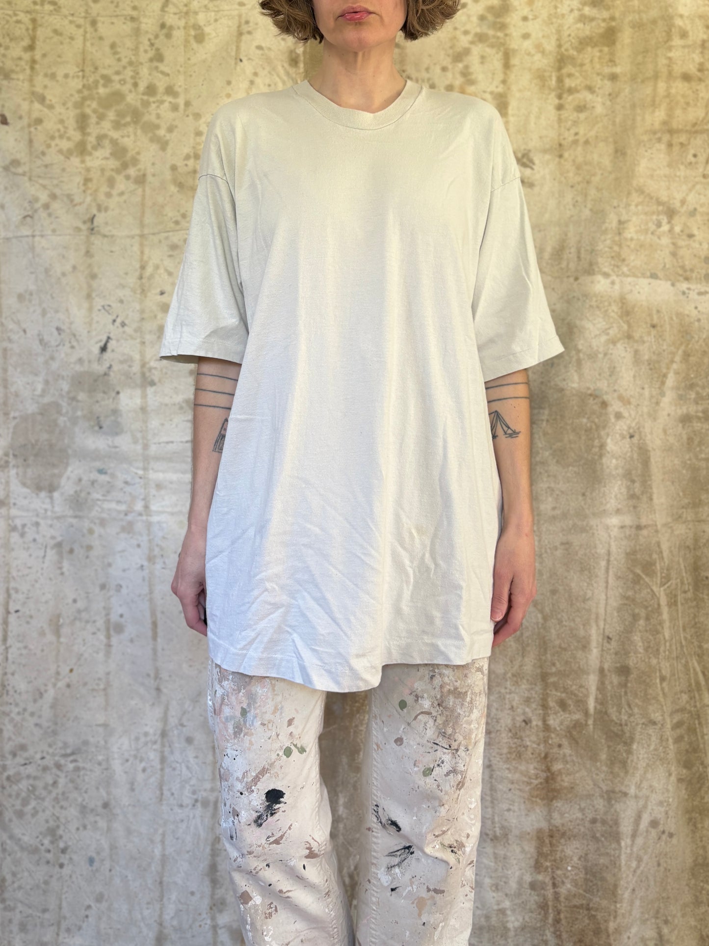 Vintage 90s Blank Pale Tan Tee