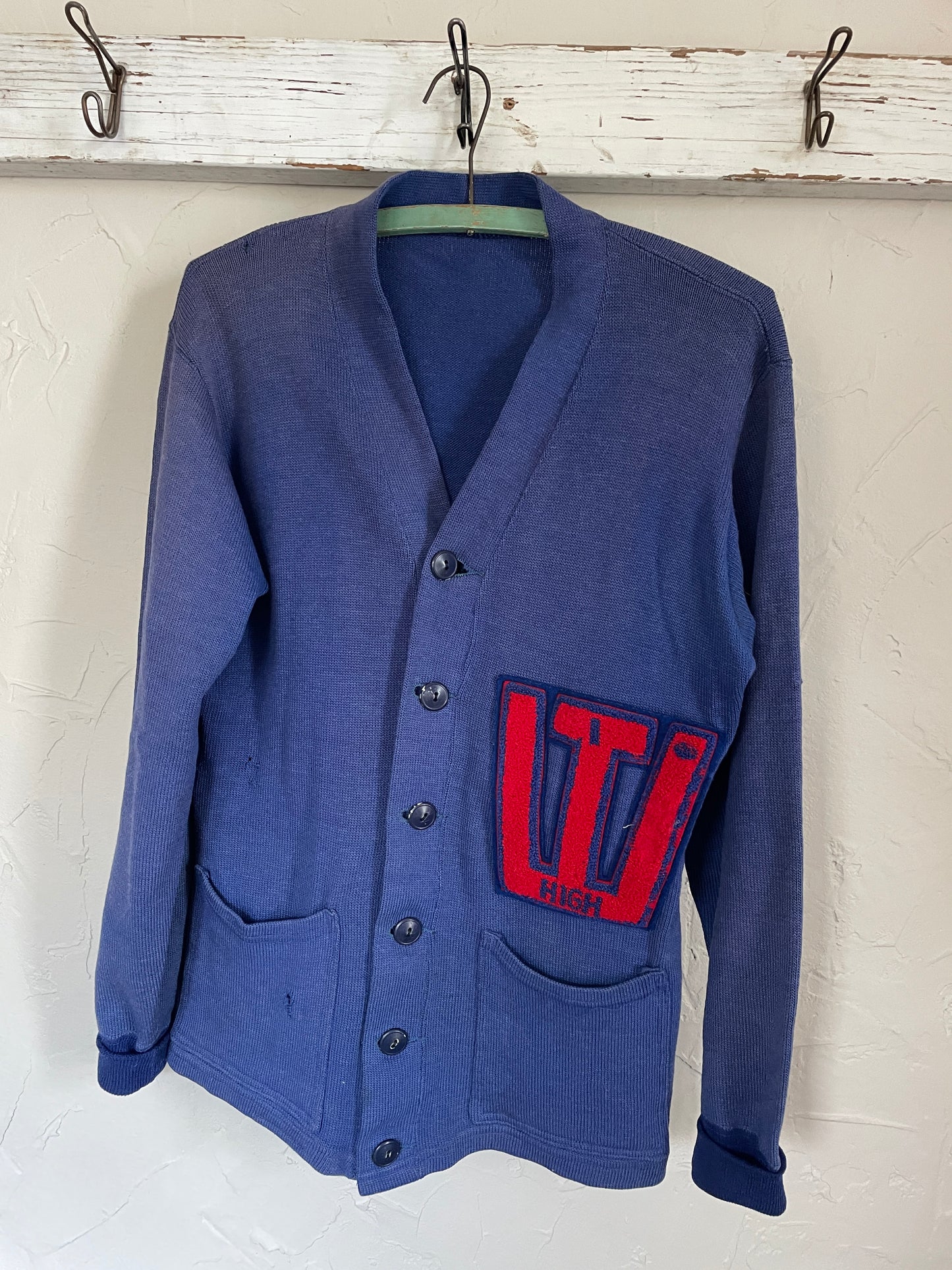 50s Blue Letterman Sweater