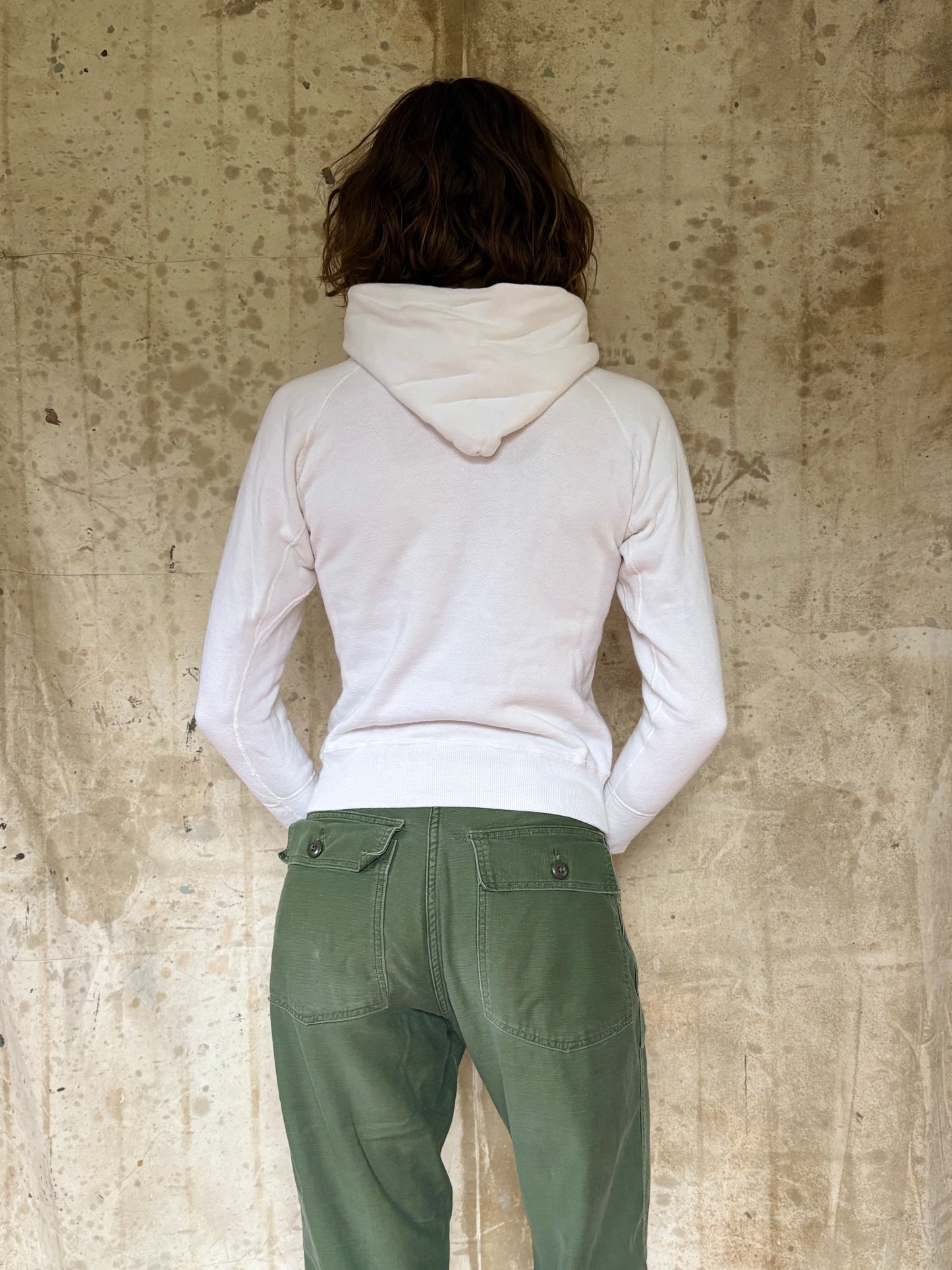 Vintage 60s Mayo Spruce Blank White Sweatshirt Hoodie