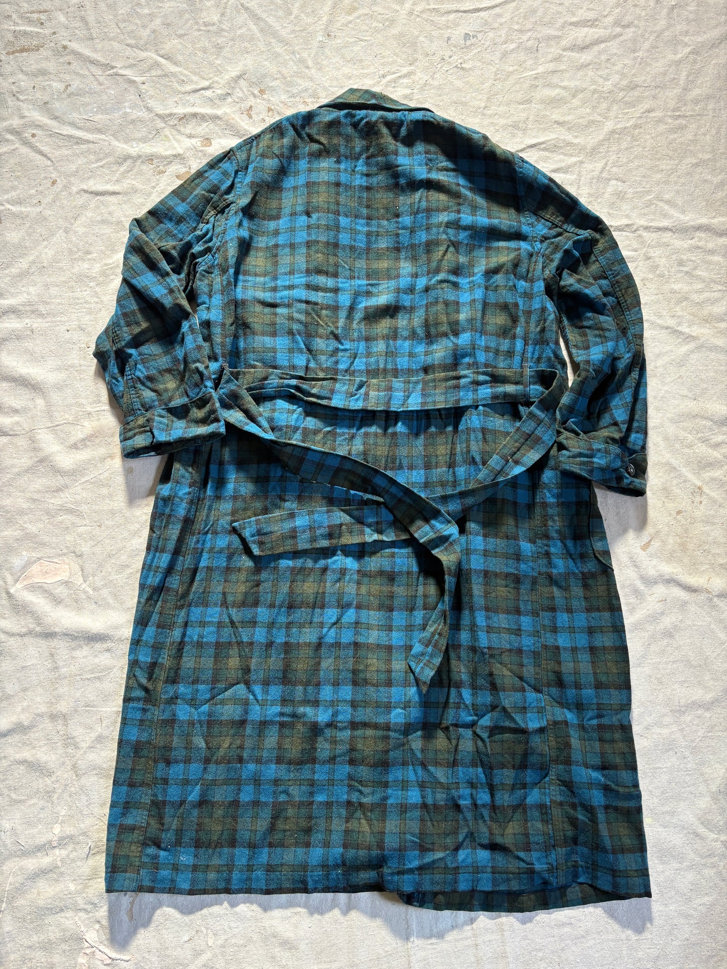 Vintage 60s/70s Pendleton Blue Plaid Robe